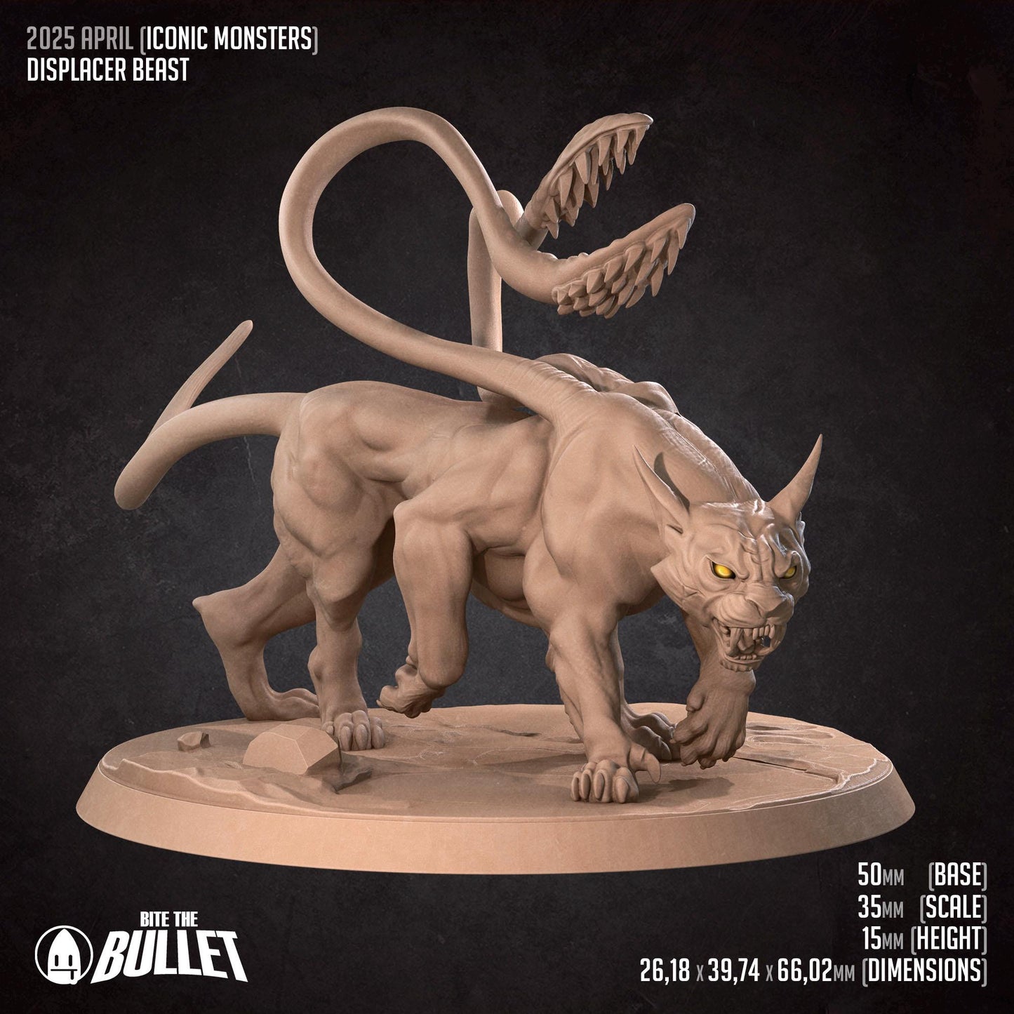 Displacer Beast Miniature - Bite the Bullet - 28mm / 32mm / 36mm
