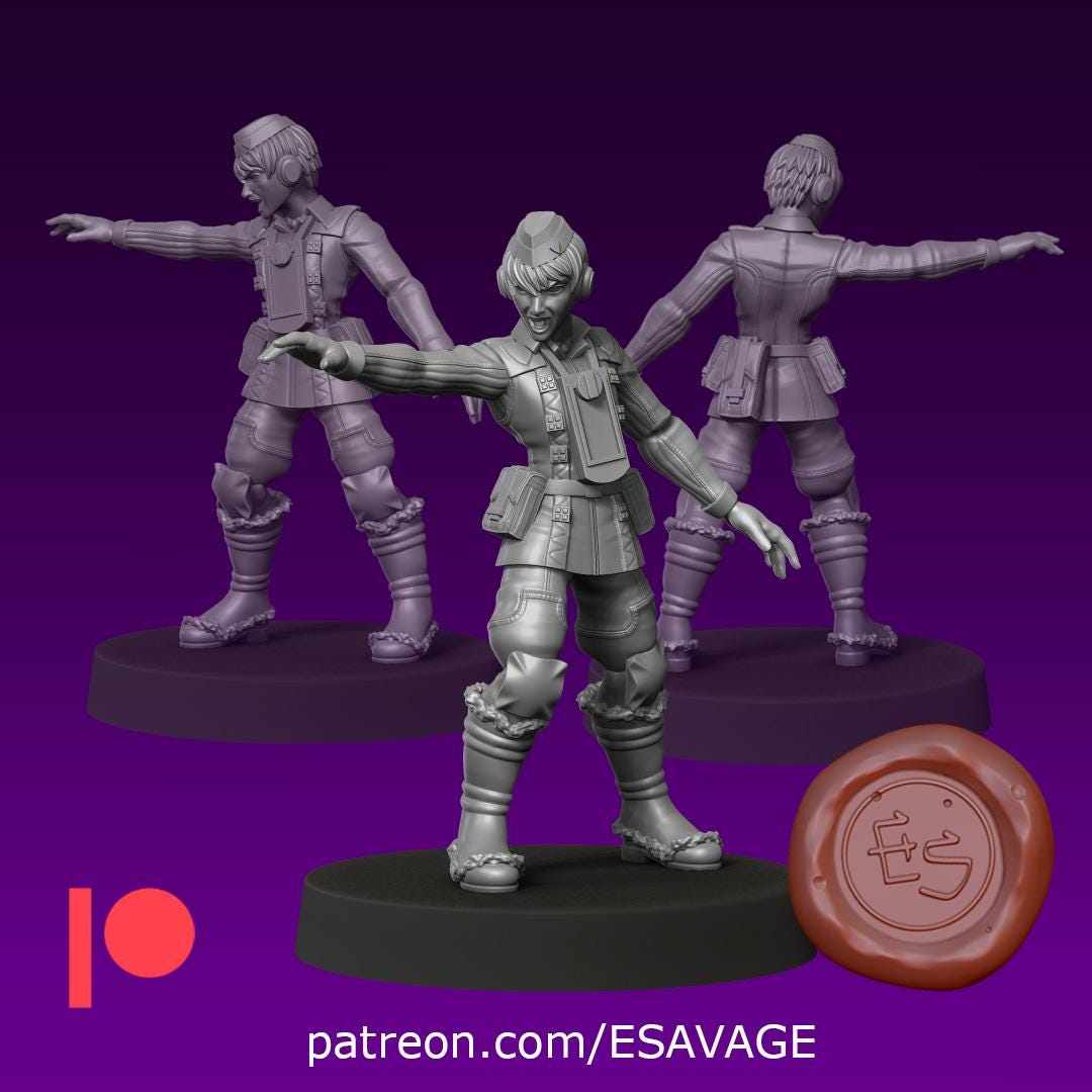 Commander Welkin Miniature - 28mm / 32mm / 36mm - Ethan Savage Studios - Resin Printed Figure for D&D, TTRPGs, and Board Games