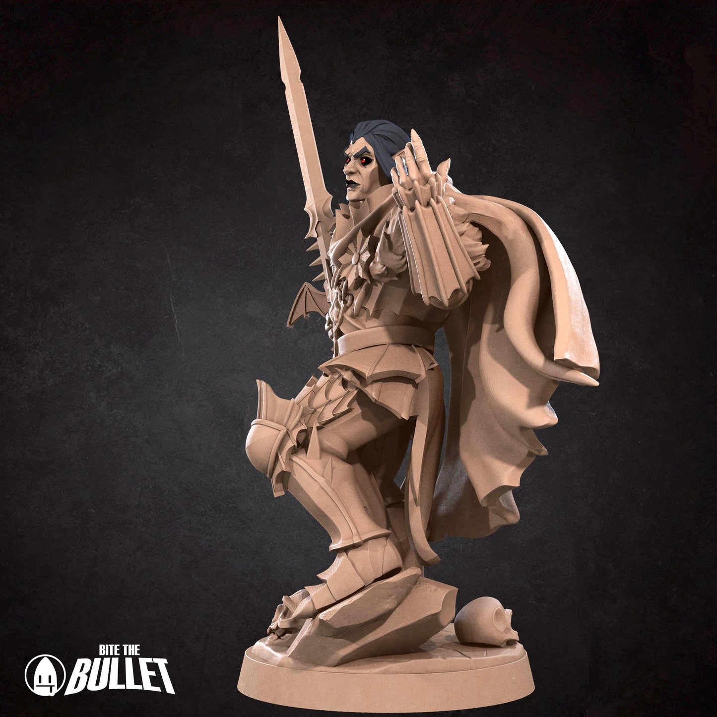Vampire Warrior Miniature - 28mm / 32mm / 36mm - Bite the Bullet - Resin Printed Figure for D&D, TTRPGs, and Board Games