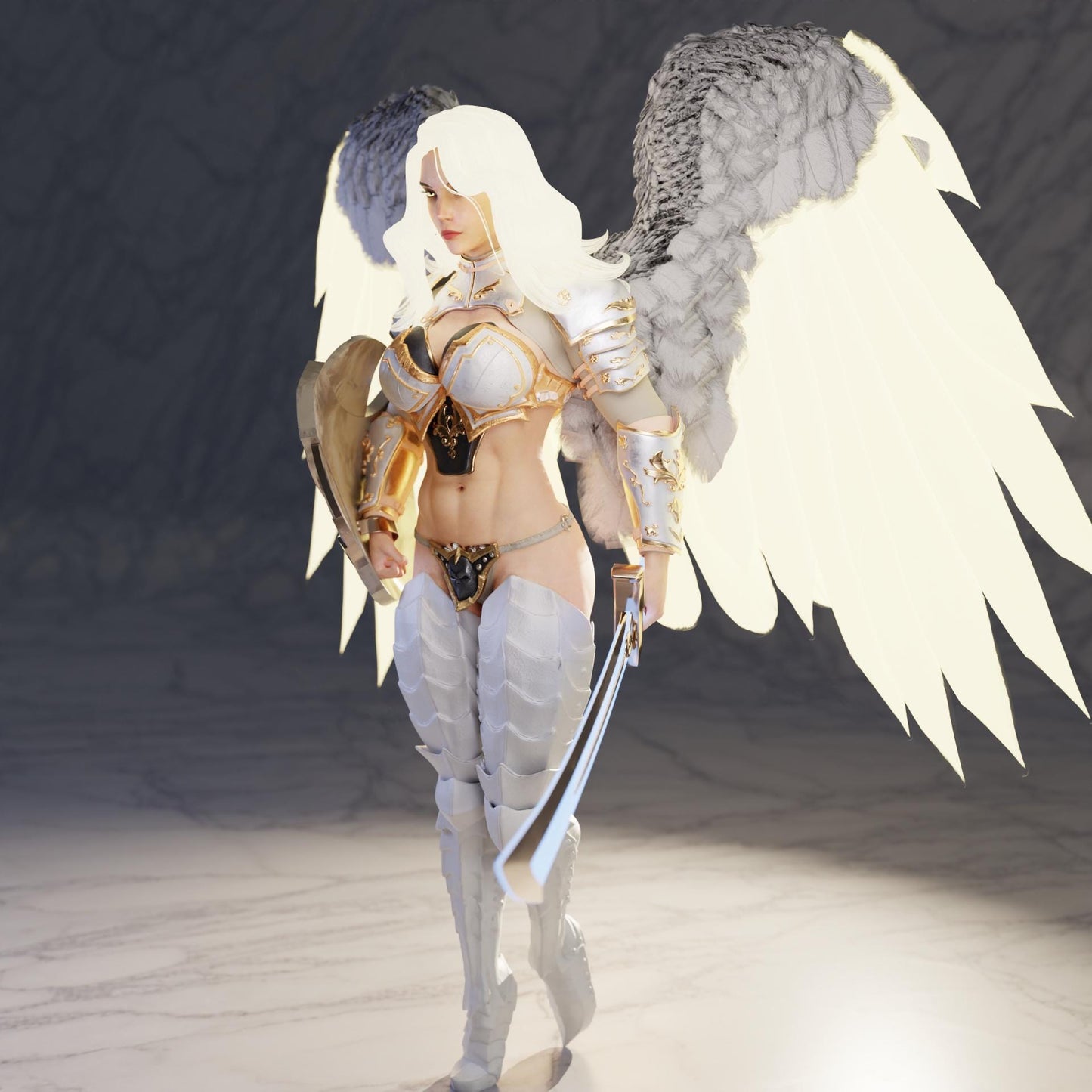 Angelic Knight Miniature - 28mm / 32mm / 36mm / 75mm - Standard & NSFW Variations - QB Works