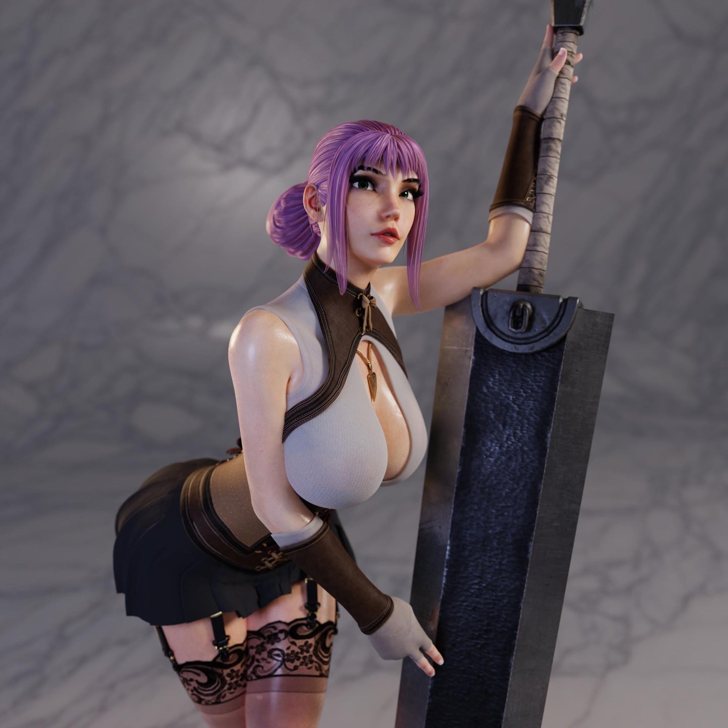 Maiden's Squire Miniature - 28mm / 32mm / 36mm / 75mm - Standard & NSFW Variations - QB Works