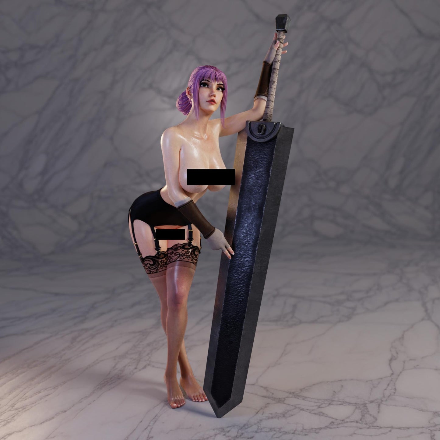 Maiden's Squire Miniature - 28mm / 32mm / 36mm / 75mm - Standard & NSFW Variations - QB Works