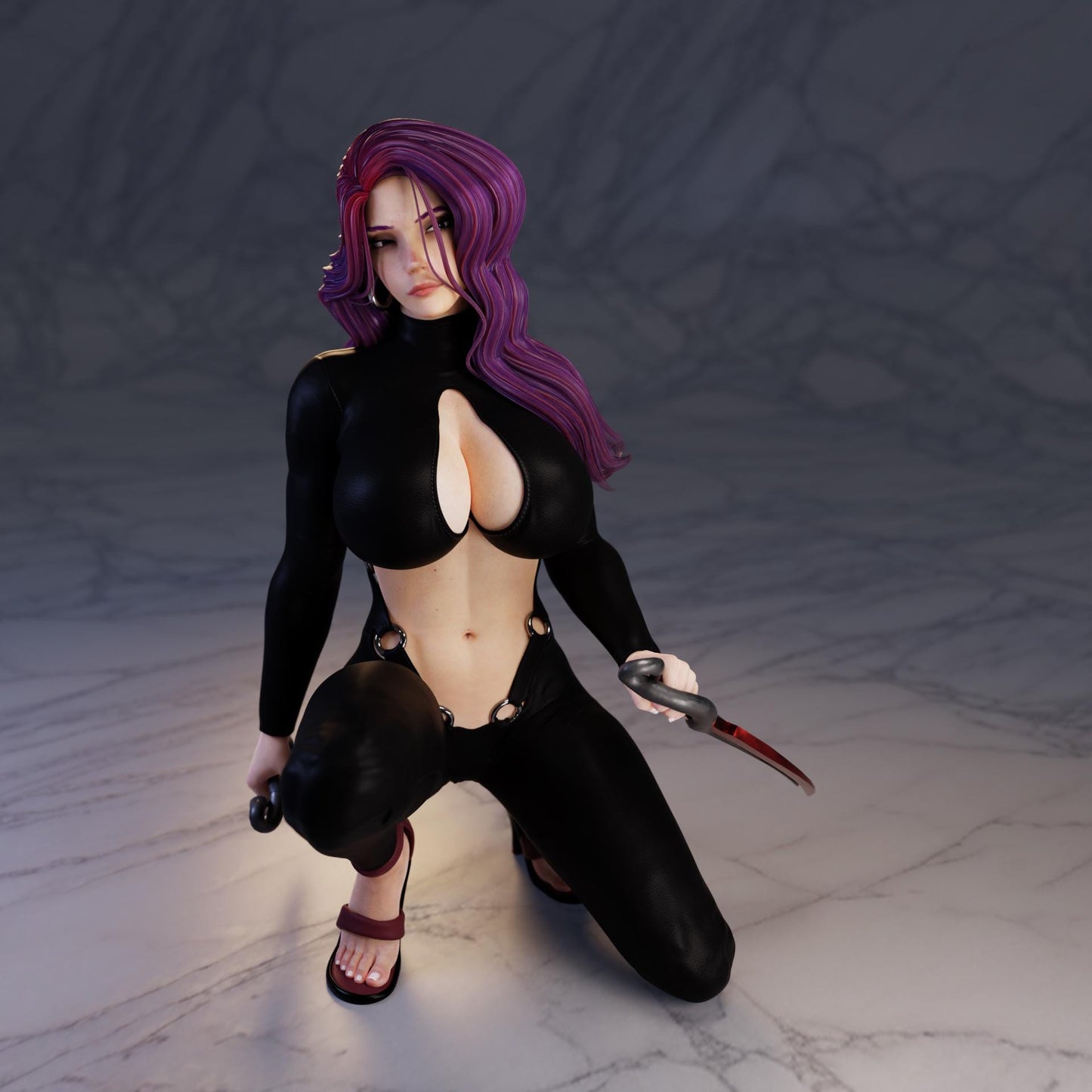 Shadow Assassin Miniature - 28mm / 32mm / 36mm / 75mm - Standard & NSFW Variations - QB Works