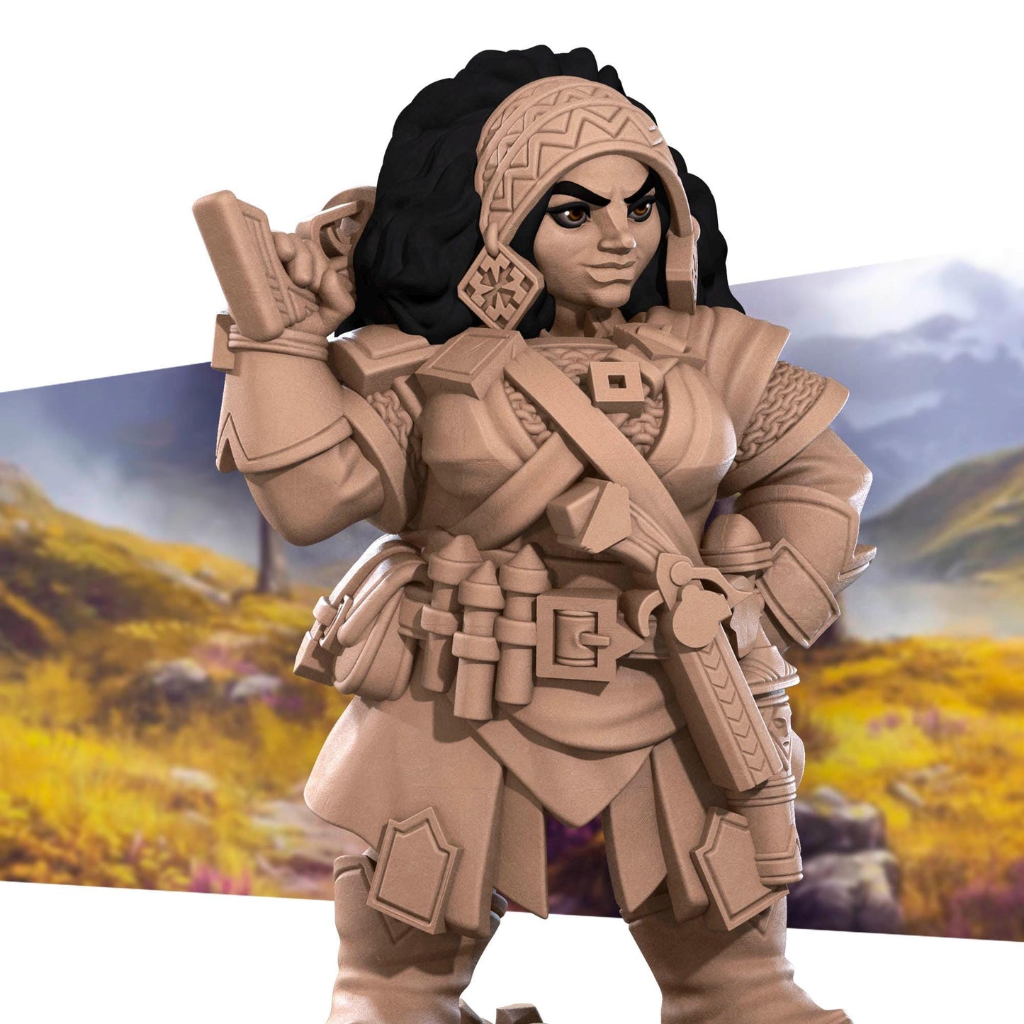 Dwarf Gunslinger Miniature - 28mm / 32mm / 36mm - Bite the Bullet - Resin Printed Figure for D&D, TTRPGs, and Board Games