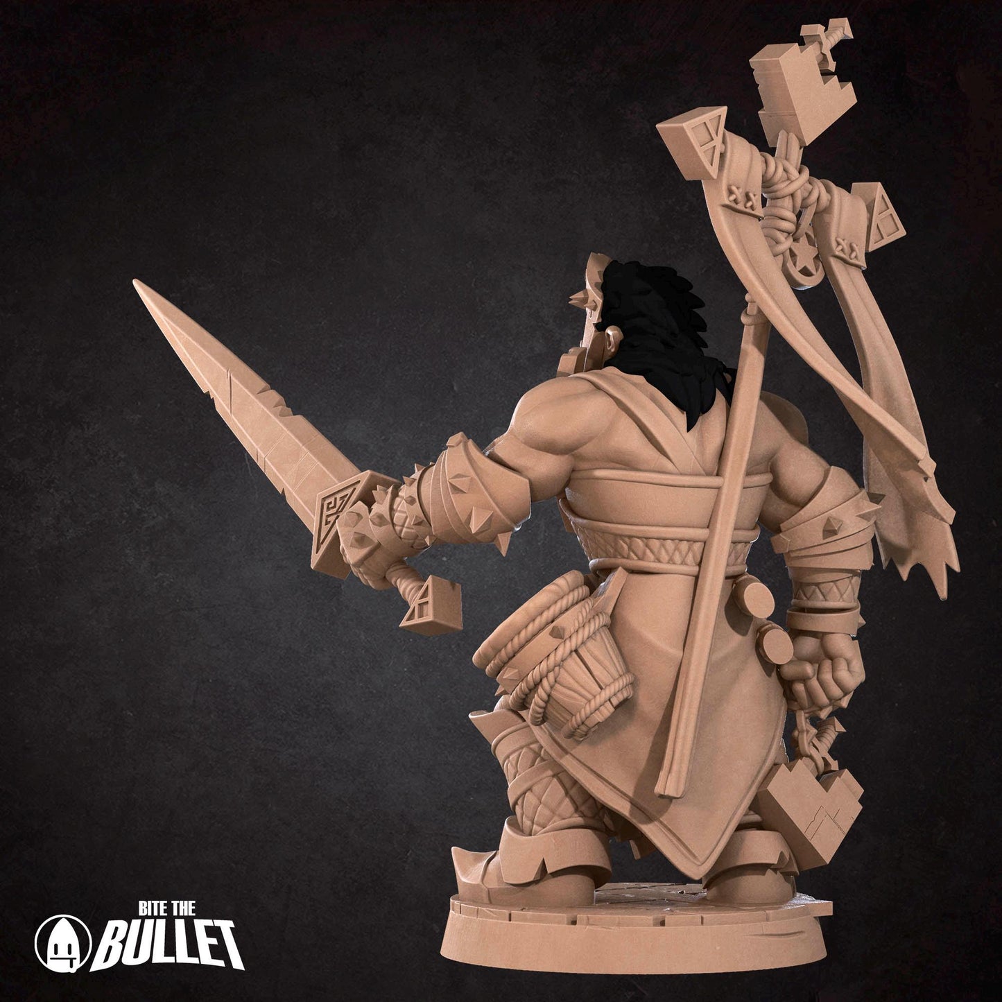 Half Orc Warpriest Miniature - 28mm / 32mm / 36mm - Bite the Bullet - Resin Printed Figure for D&D, TTRPGs, and Board Games