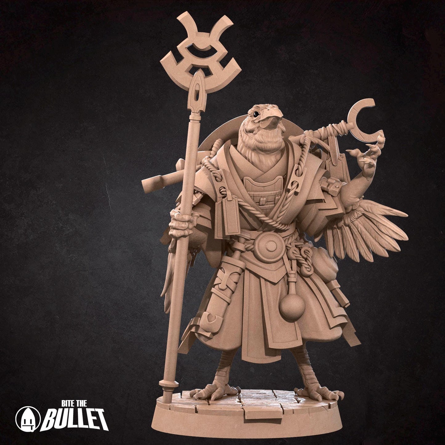 Tengu Oracle Miniature - 28mm / 32mm / 36mm - Bite the Bullet - Resin Printed Figure for D&D, TTRPGs, and Board Games
