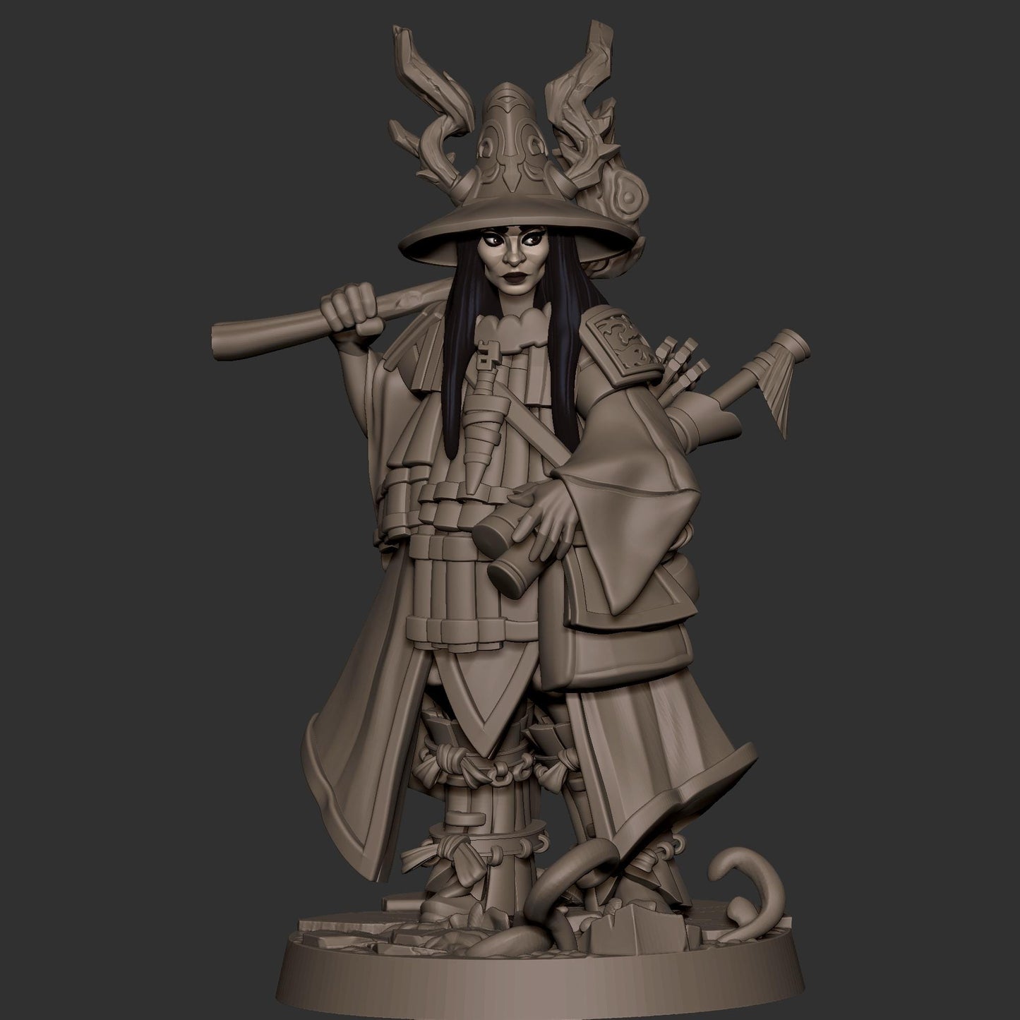 Human Animist Miniature - 28mm / 32mm / 36mm - Bite the Bullet - Resin Printed Figure for D&D, TTRPGs, and Board Games