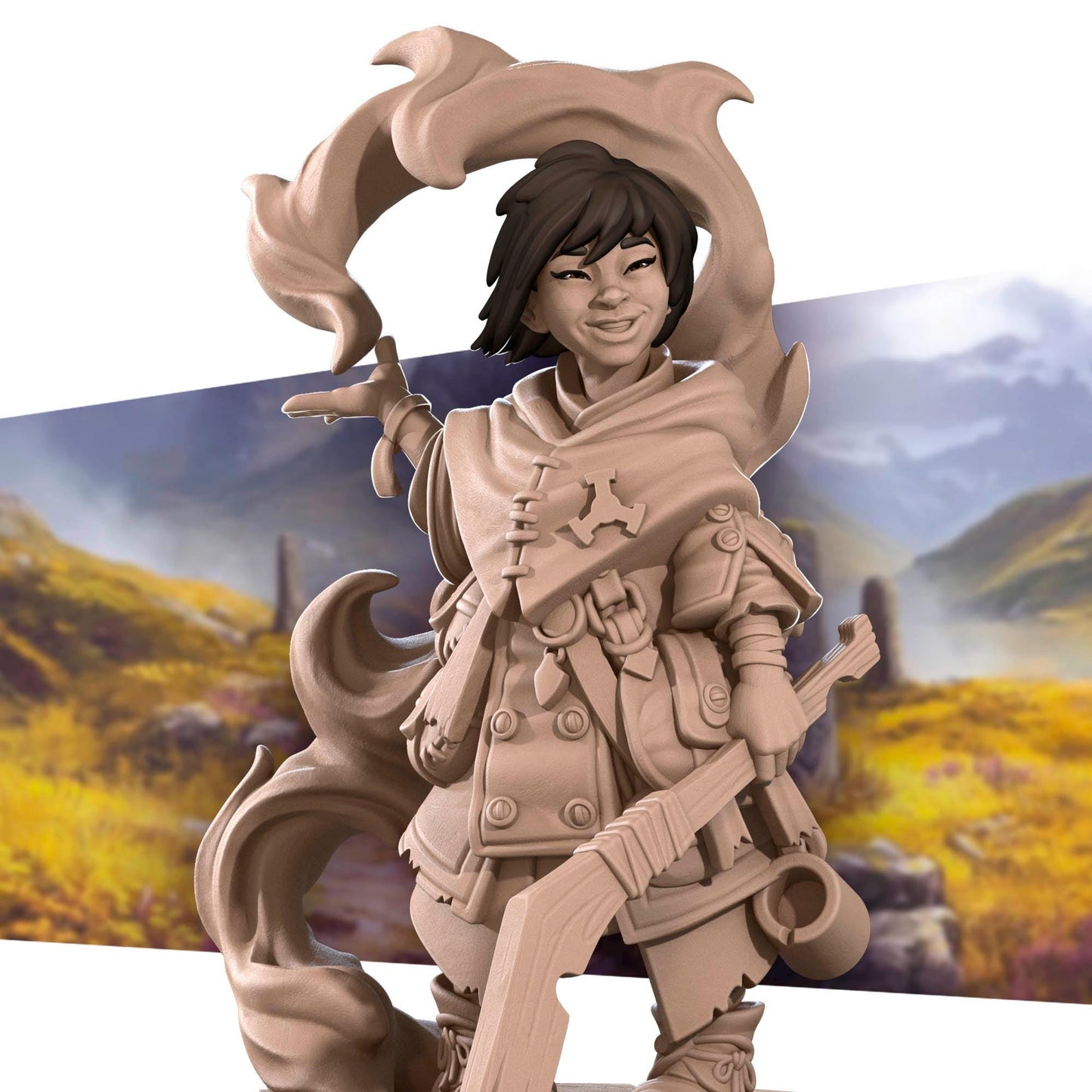 Human Kineticist Miniature - 28mm / 32mm / 36mm - Bite the Bullet - Resin Printed Figure for D&D, TTRPGs, and Board Games