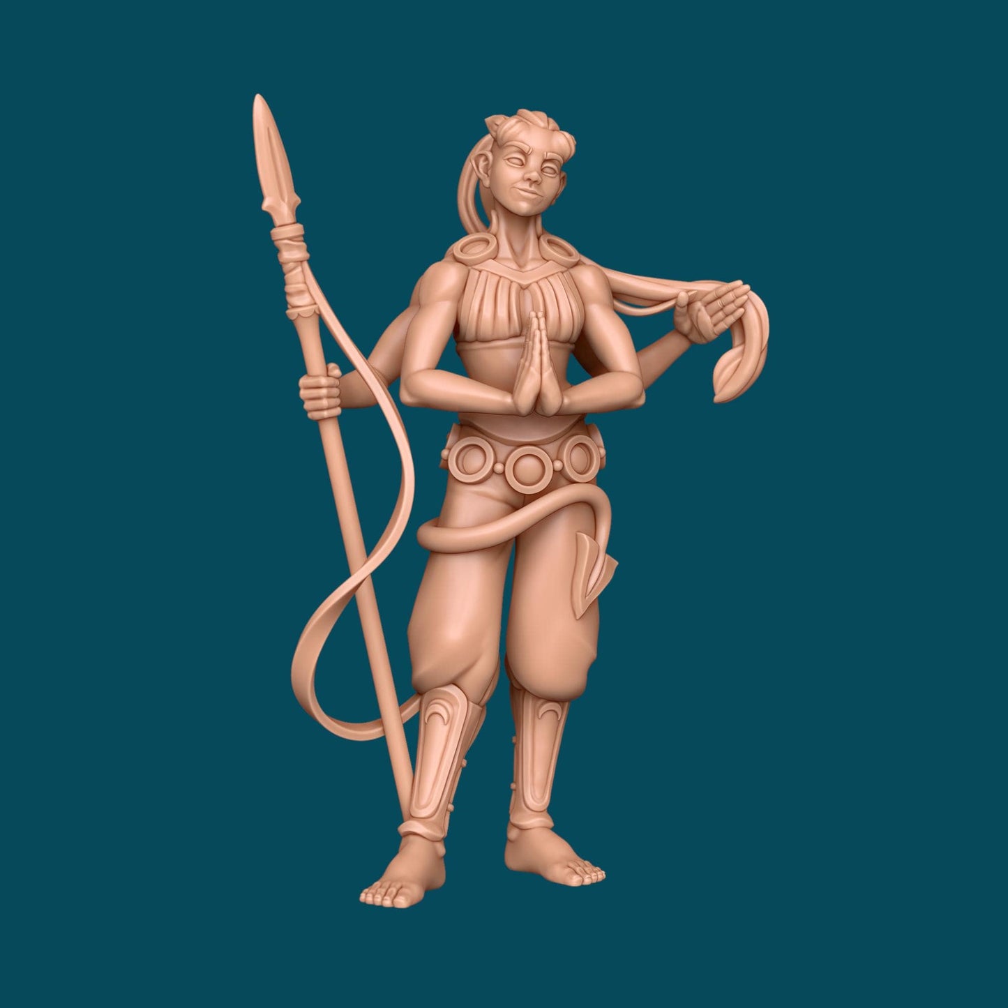 Integrity, Tiefling Sentinel Miniature - 28mm / 32mm / 36mm - Awkward Penguin’s Minis