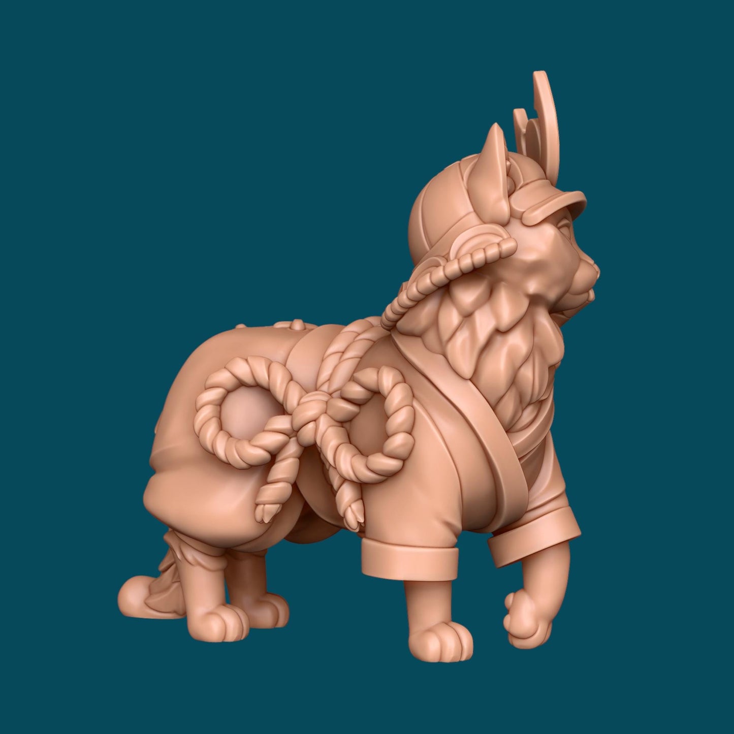 Kotatsu, Samurai Cat Miniature - 28mm / 32mm / 36mm - Awkward Penguin’s Minis