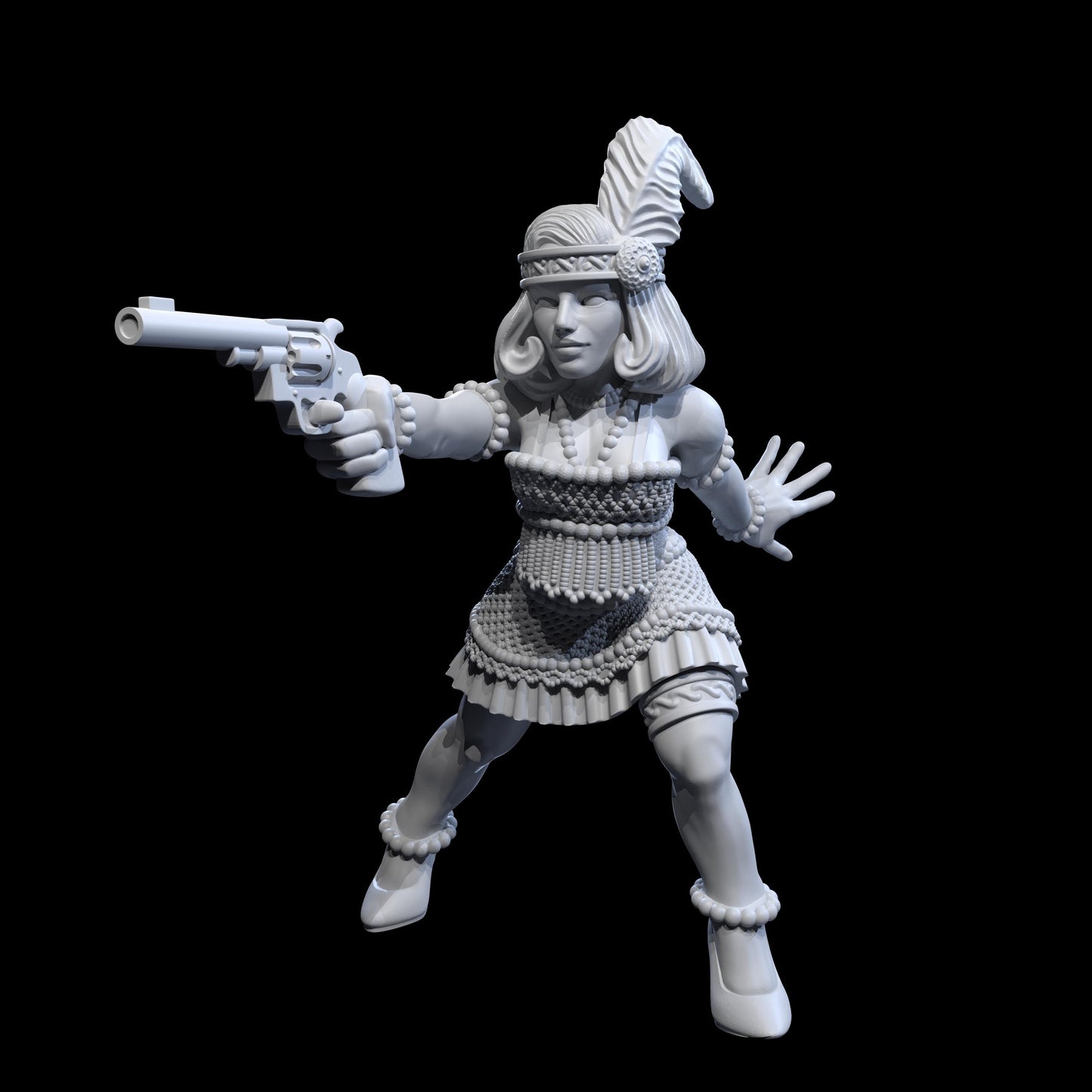 High Speed Horror Flapper Miniature - 28mm / 32mm / 36mm - Cosmondo - Resin Printed 3D Printed TTRPG