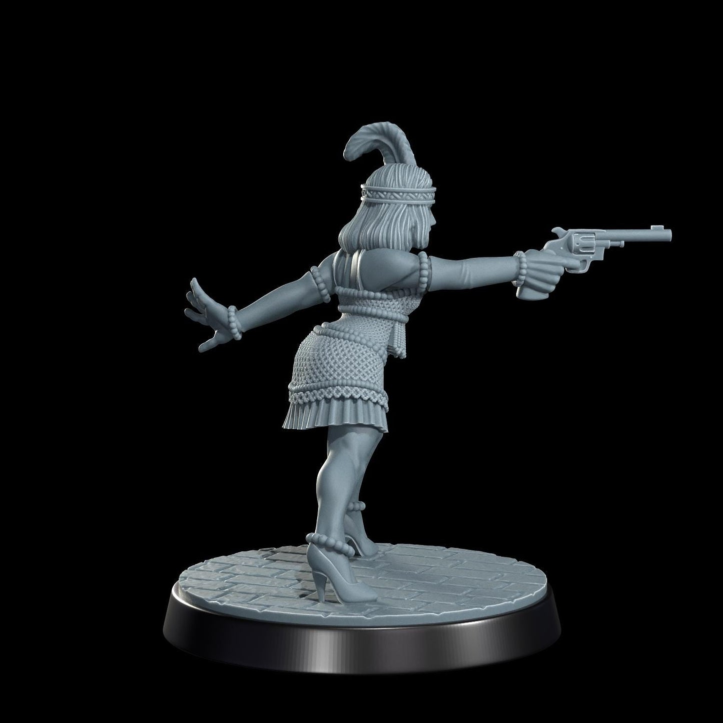 High Speed Horror Flapper Miniature - 28mm / 32mm / 36mm - Cosmondo - Resin Printed 3D Printed TTRPG