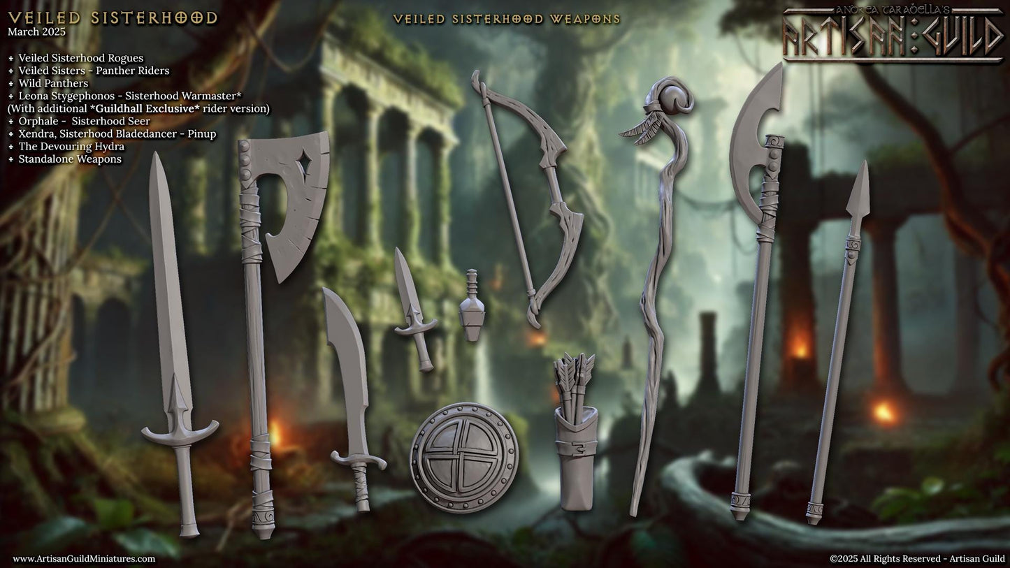 Veiled Sisterhood Weapons Set - 28mm / 32mm / 36mm - Artisan Guild