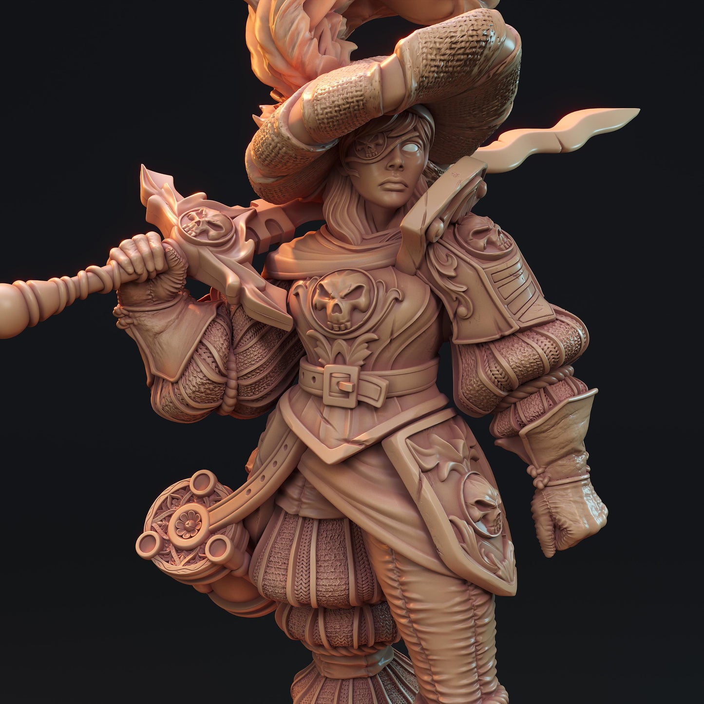 Flamarix Zetta Miniature - 28mm / 32mm / 36mm / 75mm - HardWitch Games - Resin Printed Figure for D&D, TTRPGs, and Board Games
