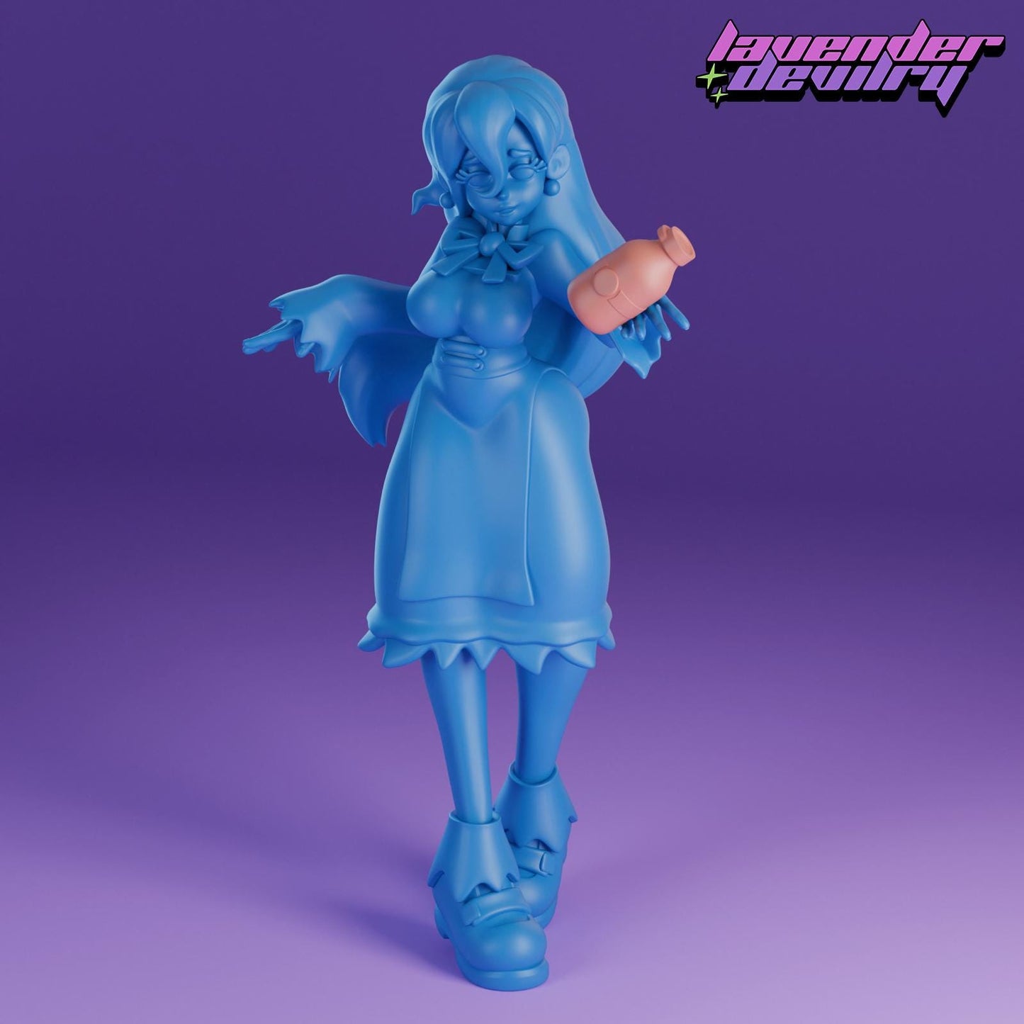 Hex Maniac Milk Vendor Miniature - 28mm / 32mm / 36mm / 75mm - Lavender Devilry - Resin Printed Figure for D&D, TTRPGs and Board Games
