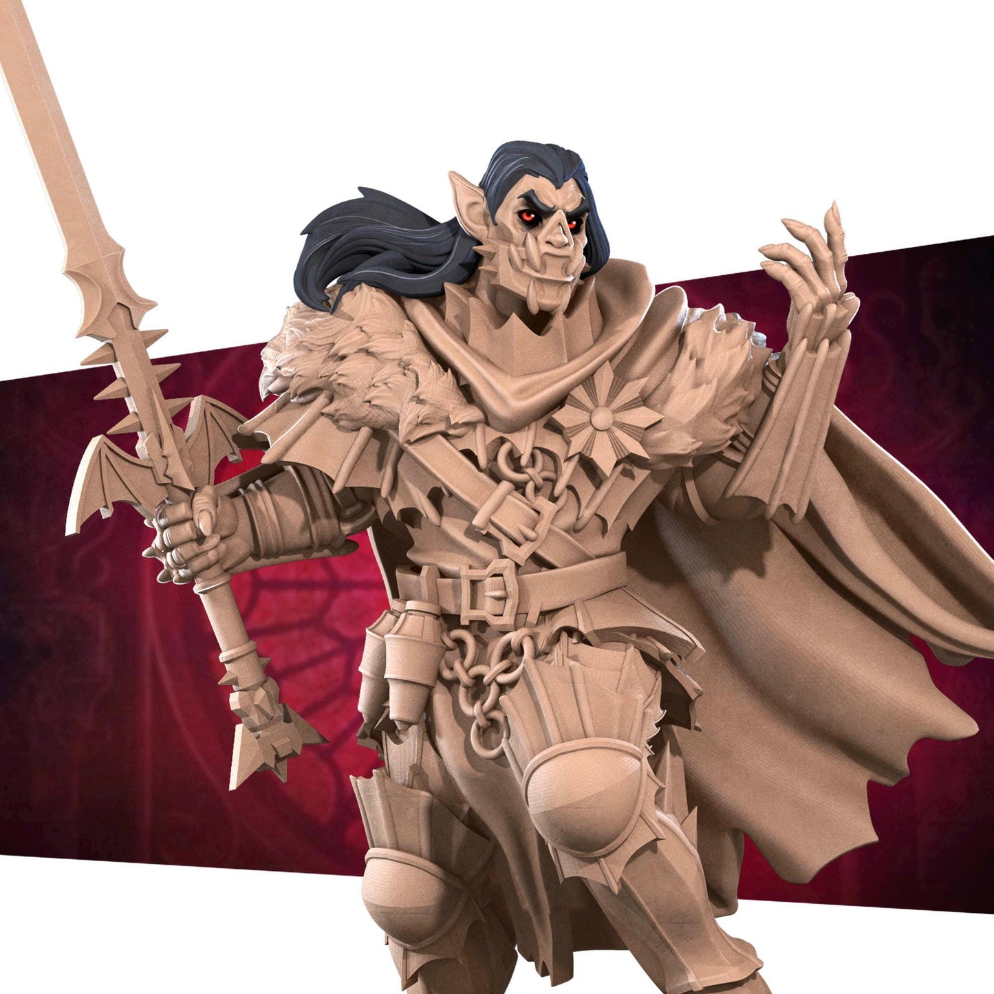 Vampire Warrior Miniature - 28mm / 32mm / 36mm - Bite the Bullet - Resin Printed Figure for D&D, TTRPGs, and Board Games