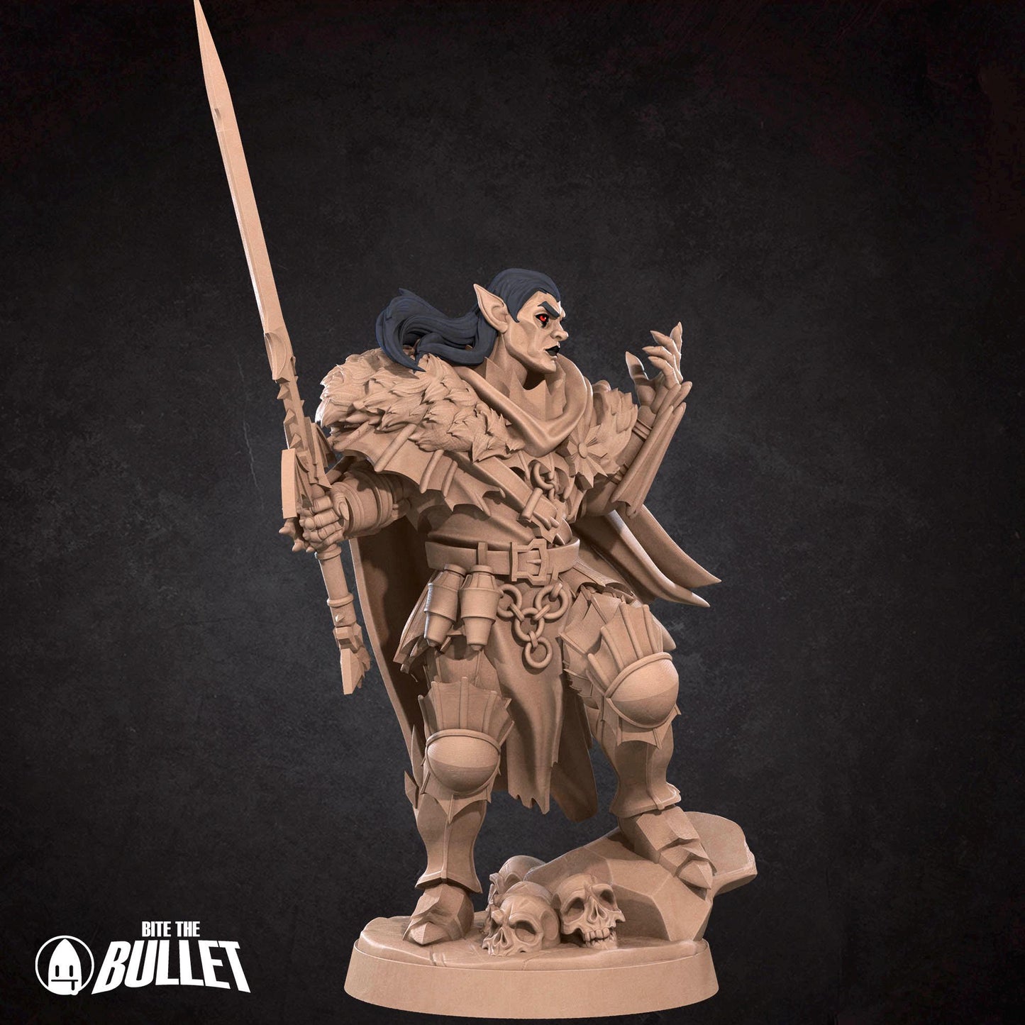 Vampire Warrior Miniature - 28mm / 32mm / 36mm - Bite the Bullet - Resin Printed Figure for D&D, TTRPGs, and Board Games