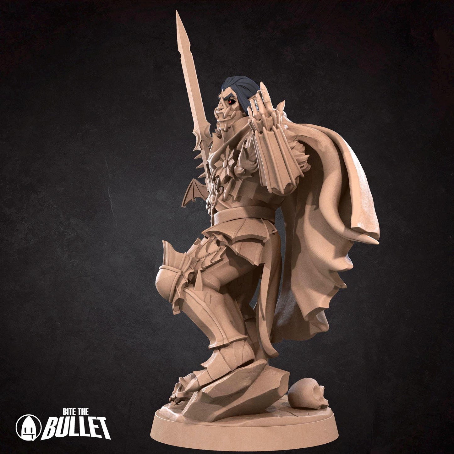 Vampire Warrior Miniature - 28mm / 32mm / 36mm - Bite the Bullet - Resin Printed Figure for D&D, TTRPGs, and Board Games