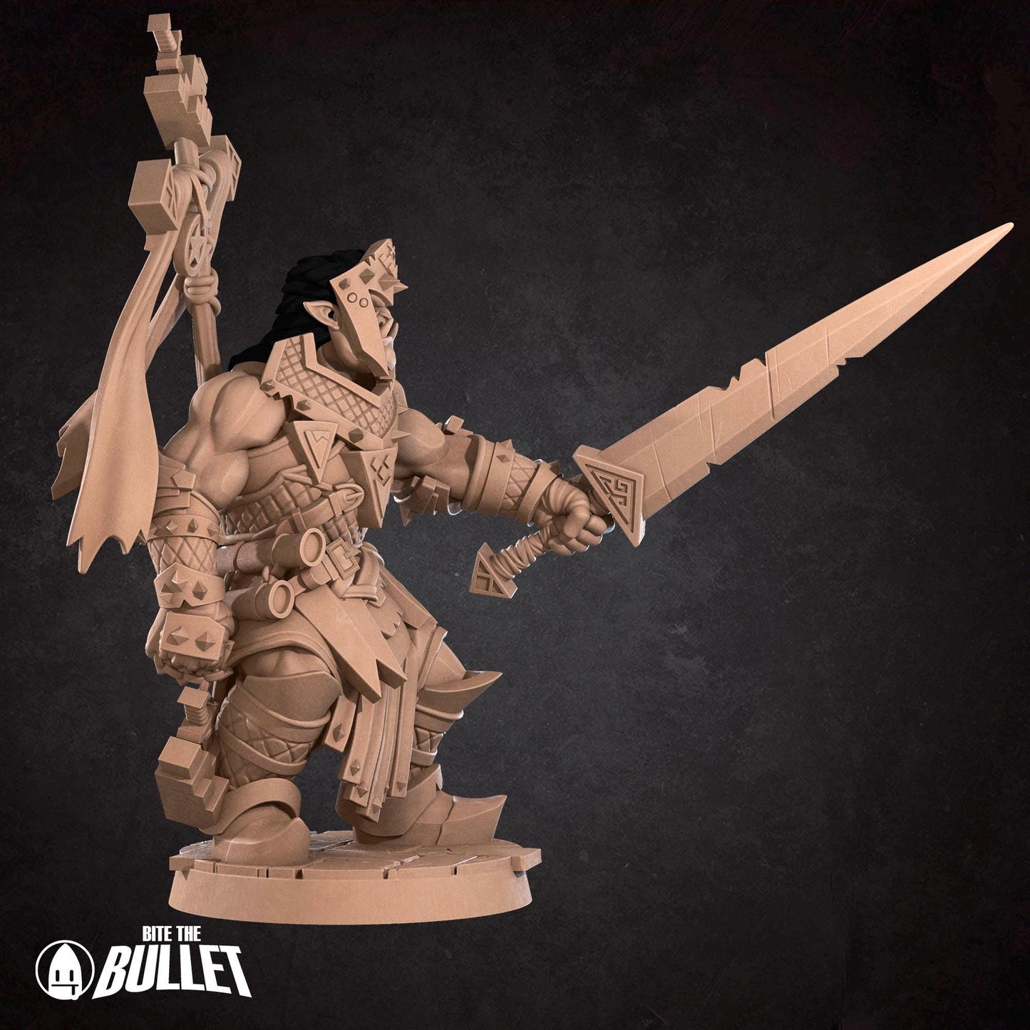 Half Orc Warpriest Miniature - 28mm / 32mm / 36mm - Bite the Bullet - Resin Printed Figure for D&D, TTRPGs, and Board Games