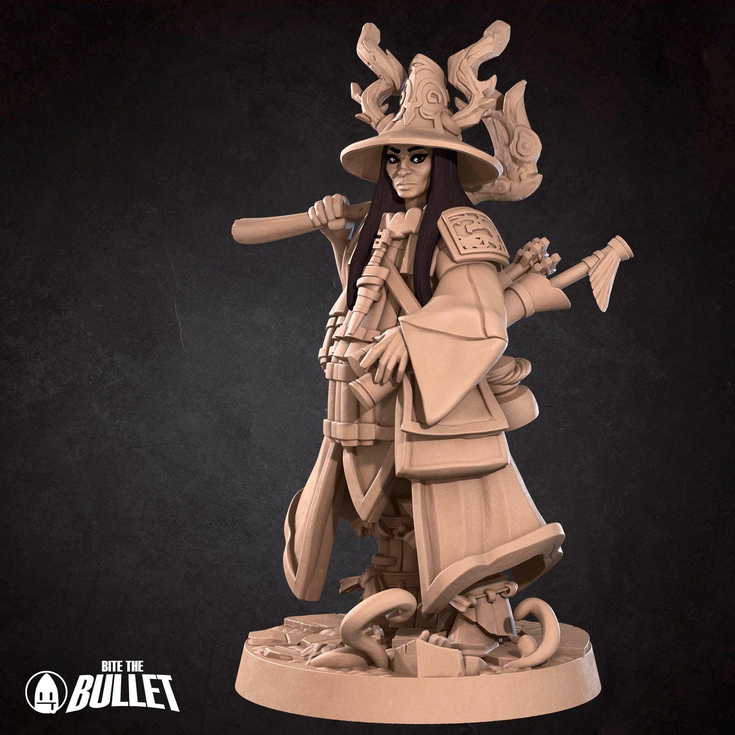 Human Animist Miniature - 28mm / 32mm / 36mm - Bite the Bullet - Resin Printed Figure for D&D, TTRPGs, and Board Games