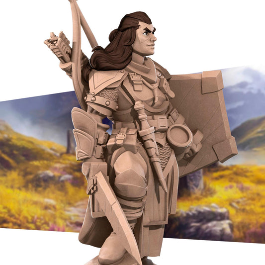 Human Fighter Miniature - 28mm / 32mm / 36mm - Bite the Bullet - Resin Printed Figure for D&D, TTRPGs, and Board Games