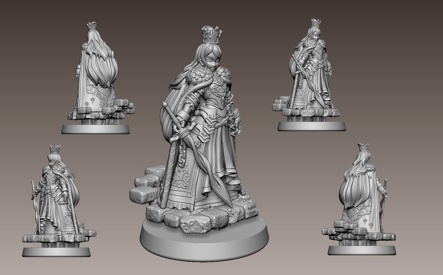 Queen of Love and War Miniature - 28mm / 32mm / 36mm / 75mm - LPOMC - Resin Printed Figure for D&D, TTRPGs, and Board Games