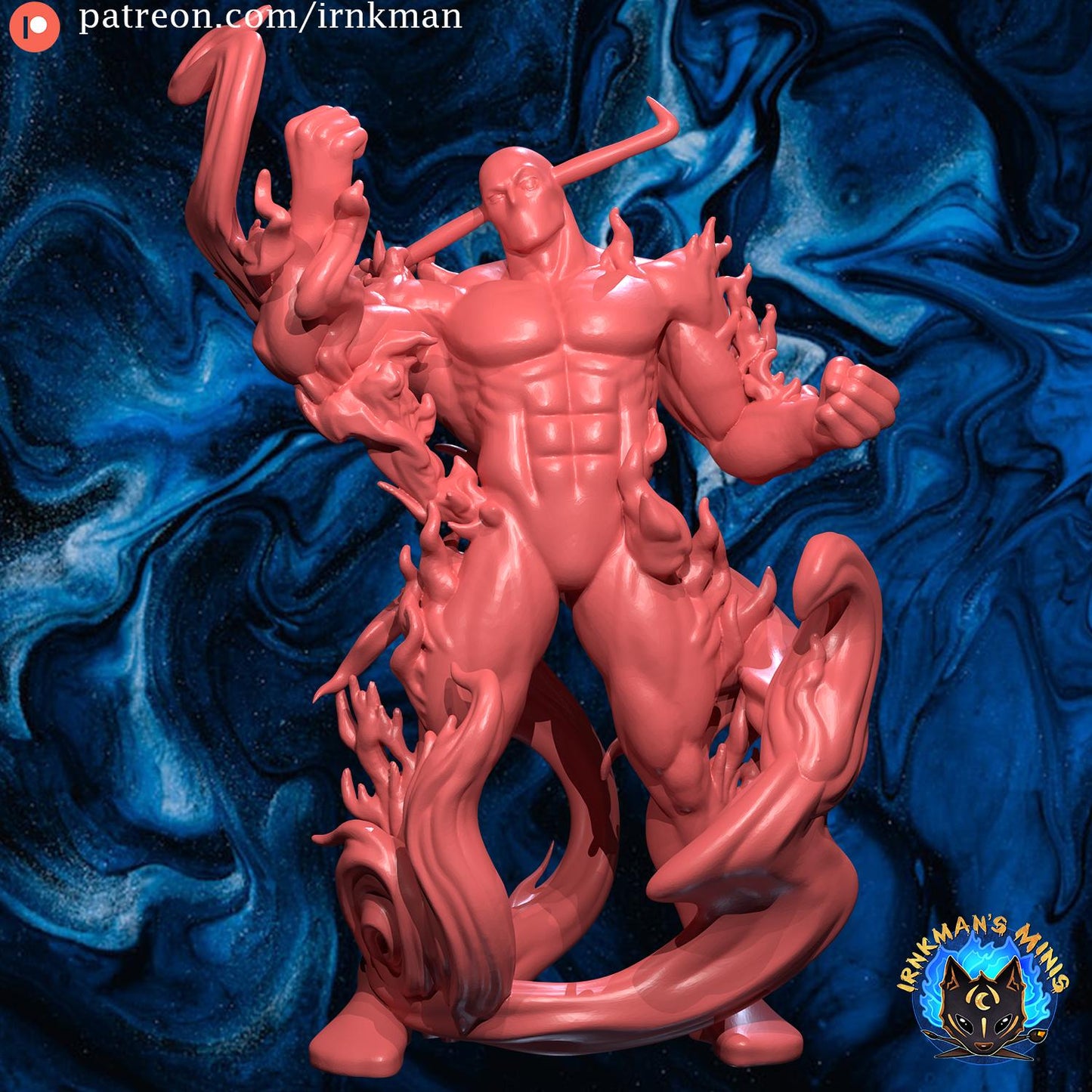 Lord of Living Flames Miniature - 28mm / 32mm / 36mm - Irnkman's Minis - Resin Printed Figure for D&D, TTRPGs, and Board Games