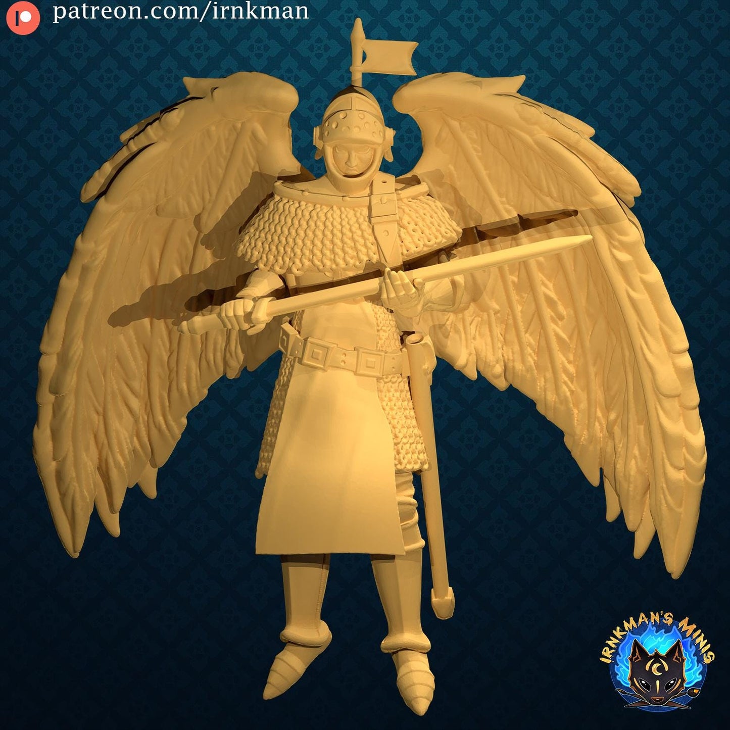 Archangel Miniature - 28mm / 32mm / 36mm - Irnkman's Minis - Resin Printed Figure for D&D, TTRPGs, and Board Games