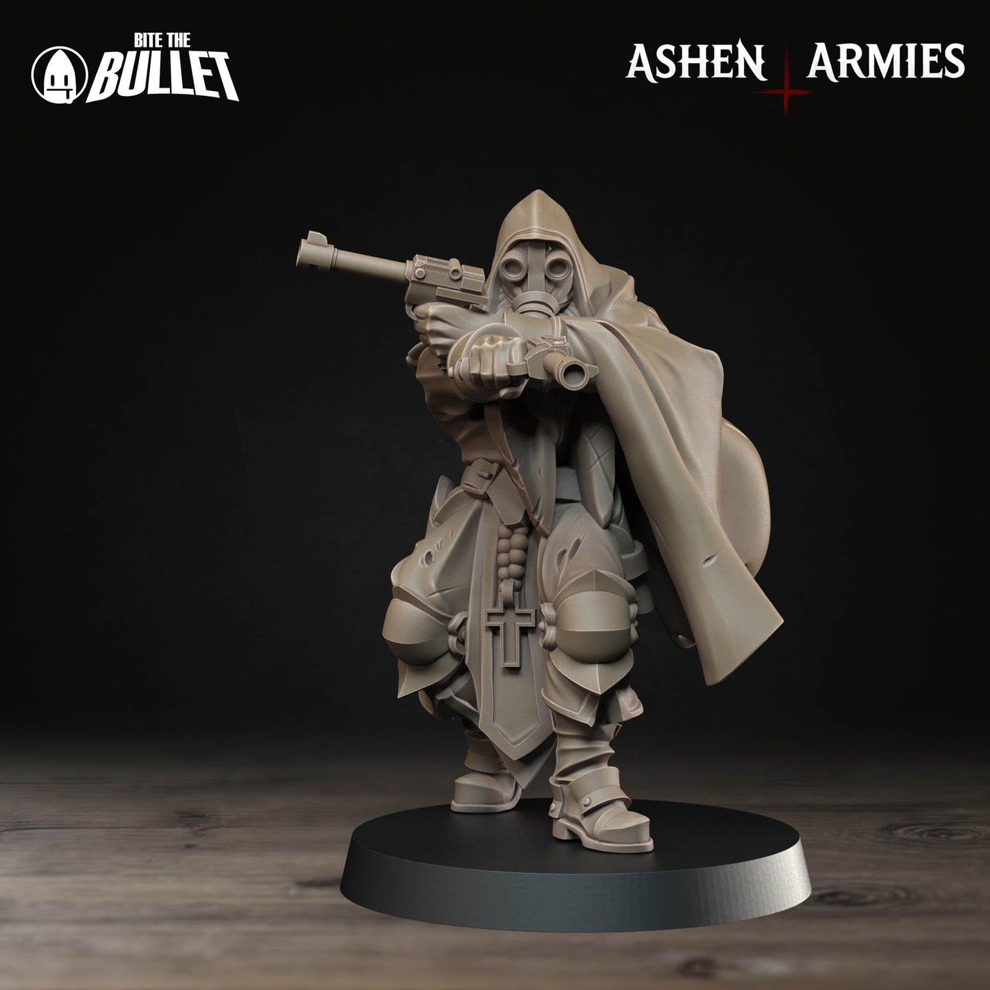 Sanctified Legion Pistol Sniper Priest Miniature (2 Variations) - 28mm / 32mm / 36mm - Bite the Bullet - Resin Printed Wargaming Figure