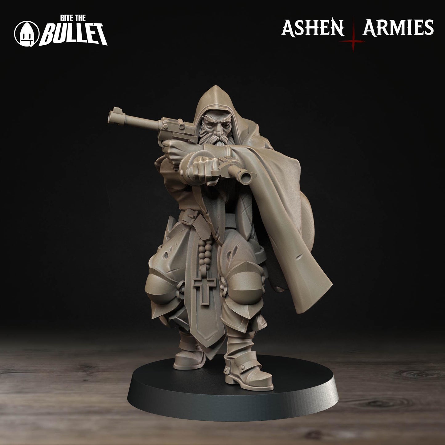 Sanctified Legion Pistol Sniper Priest Miniature (2 Variations) - 28mm / 32mm / 36mm - Bite the Bullet - Resin Printed Wargaming Figure