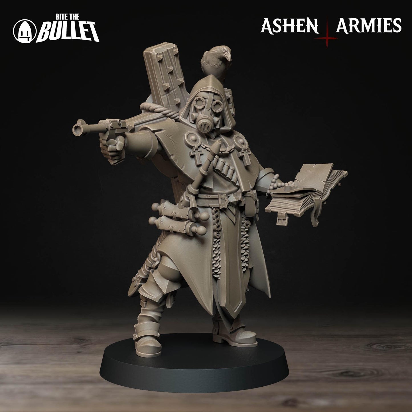 Sanctified Legion Trench Cleric Miniature (2 Variations) - 28mm / 32mm / 36mm - Bite the Bullet - Resin Printed Wargaming Figure