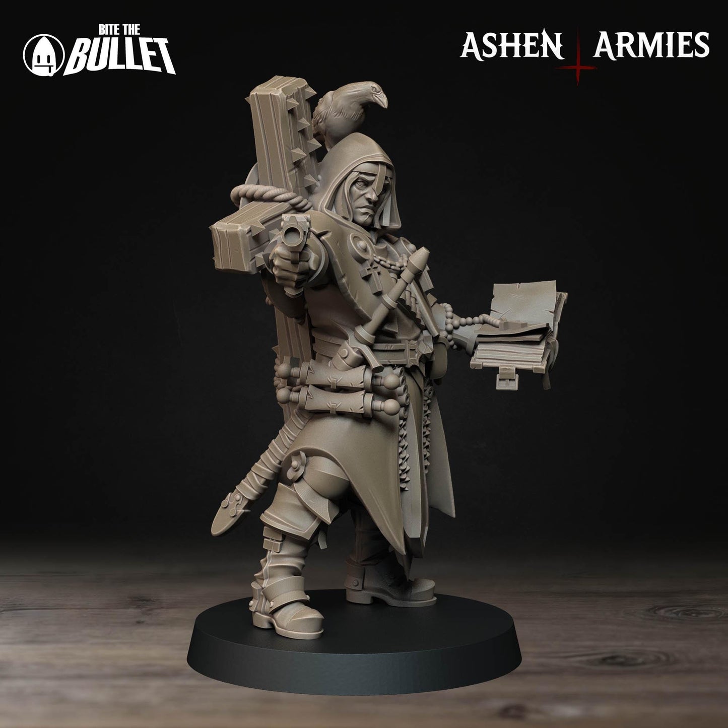 Sanctified Legion Trench Cleric Miniature (2 Variations) - 28mm / 32mm / 36mm - Bite the Bullet - Resin Printed Wargaming Figure