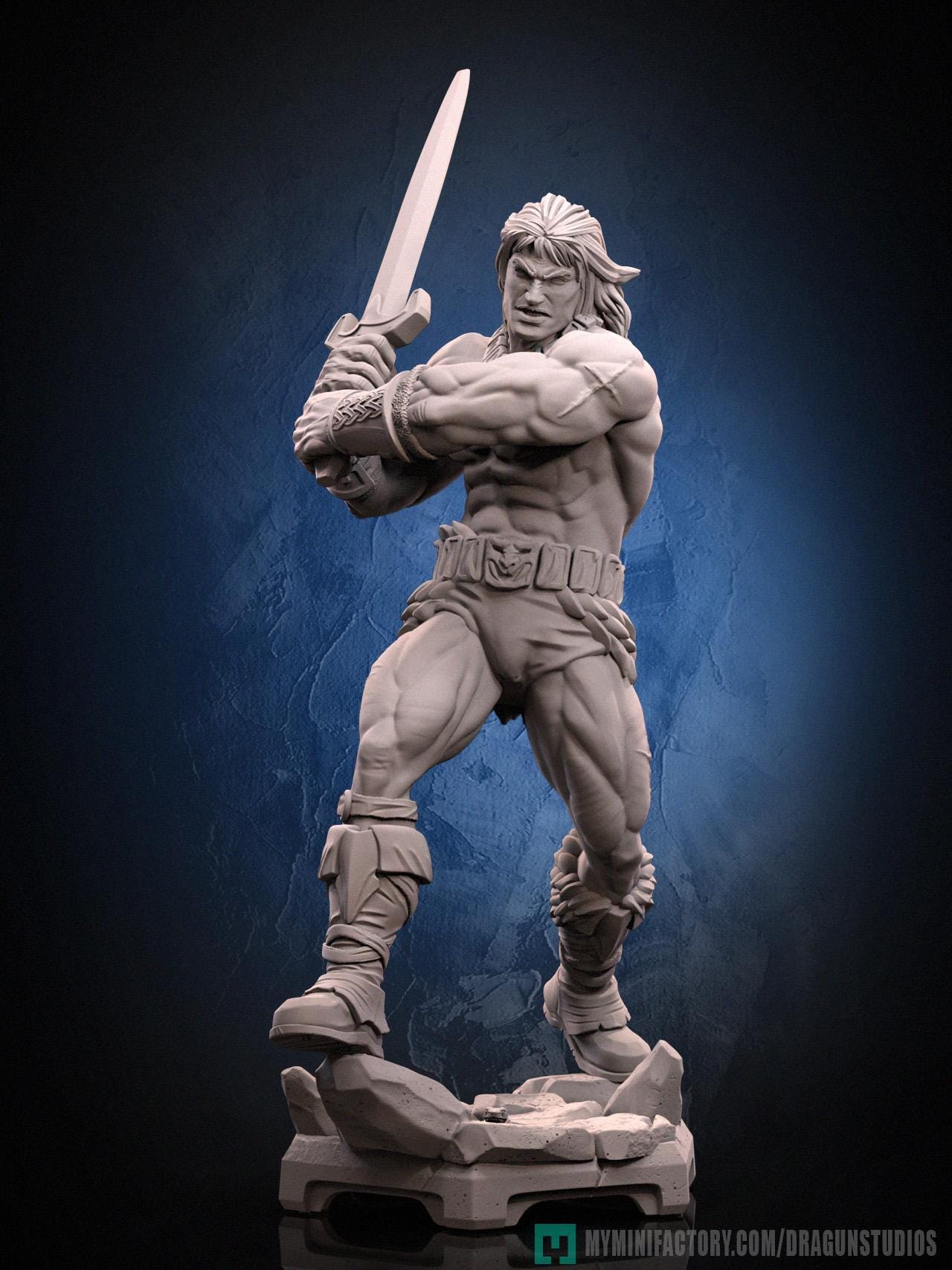 Ax Battler Miniature - 28mm / 32mm / 36mm / 75mm - DraGun Studios - Resin Printed Figurine for D&D, TTRPGs, and Board Games