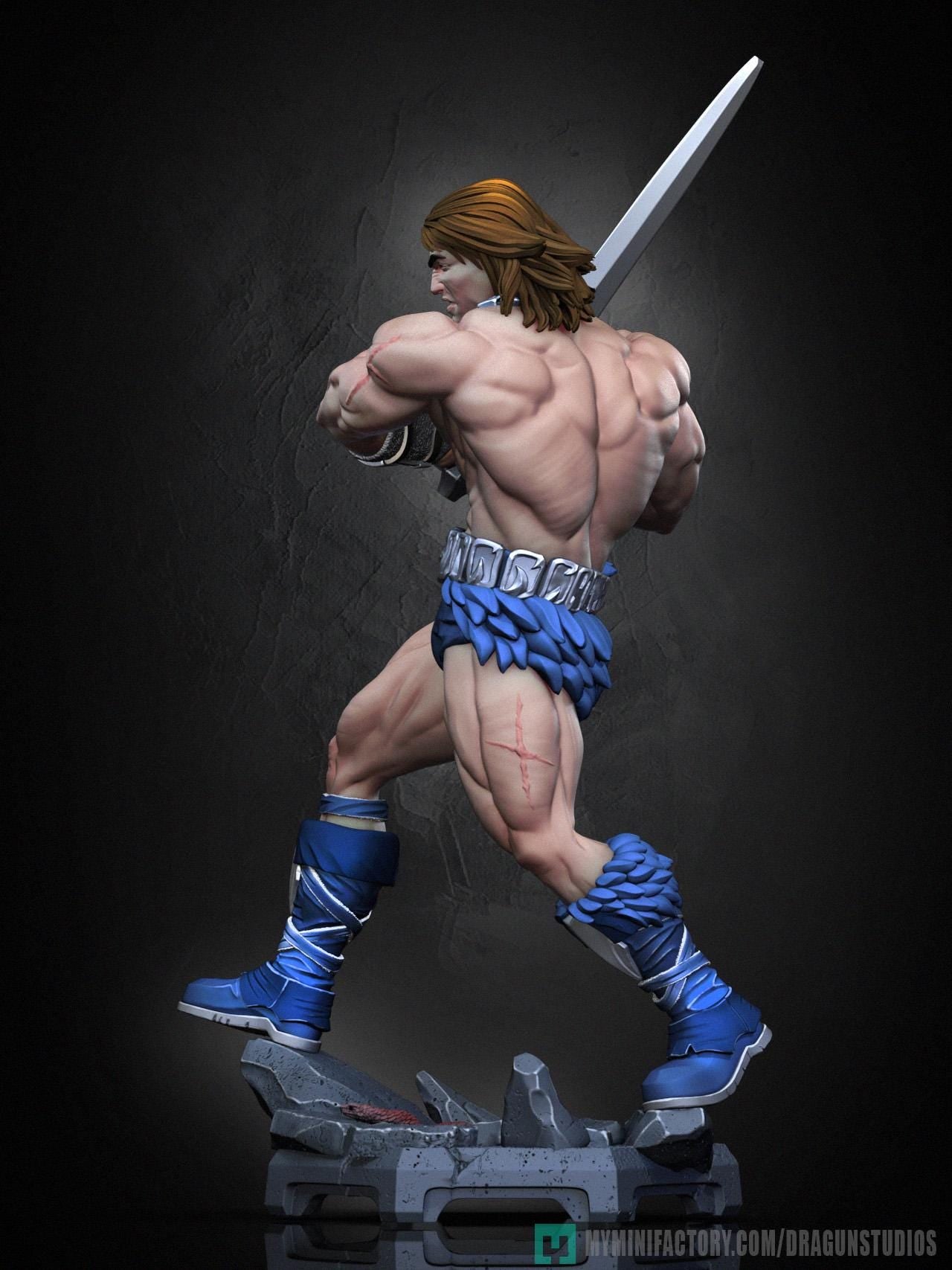 Ax Battler Miniature - 28mm / 32mm / 36mm / 75mm - DraGun Studios - Resin Printed Figurine for D&D, TTRPGs, and Board Games