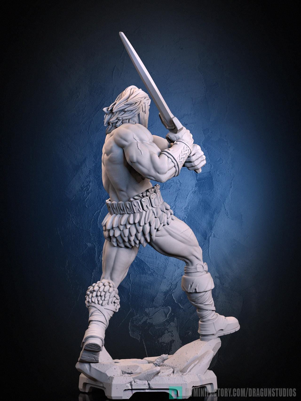 Ax Battler Miniature - 28mm / 32mm / 36mm / 75mm - DraGun Studios - Resin Printed Figurine for D&D, TTRPGs, and Board Games