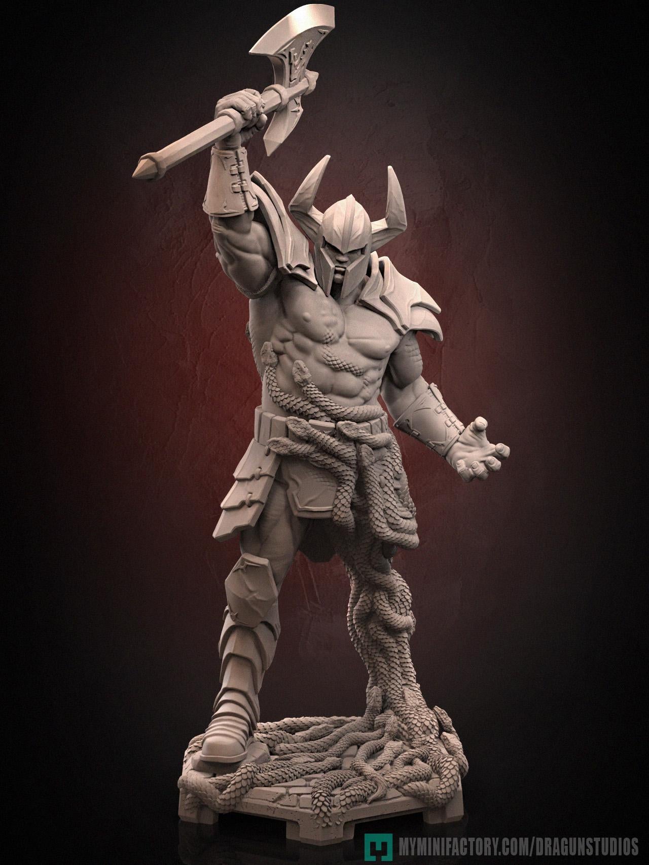 Death Adder Miniature - 87mm / 125mm Height - DraGun Studios - Resin Printed Figurine for D&D, TTRPGs, and Board Games
