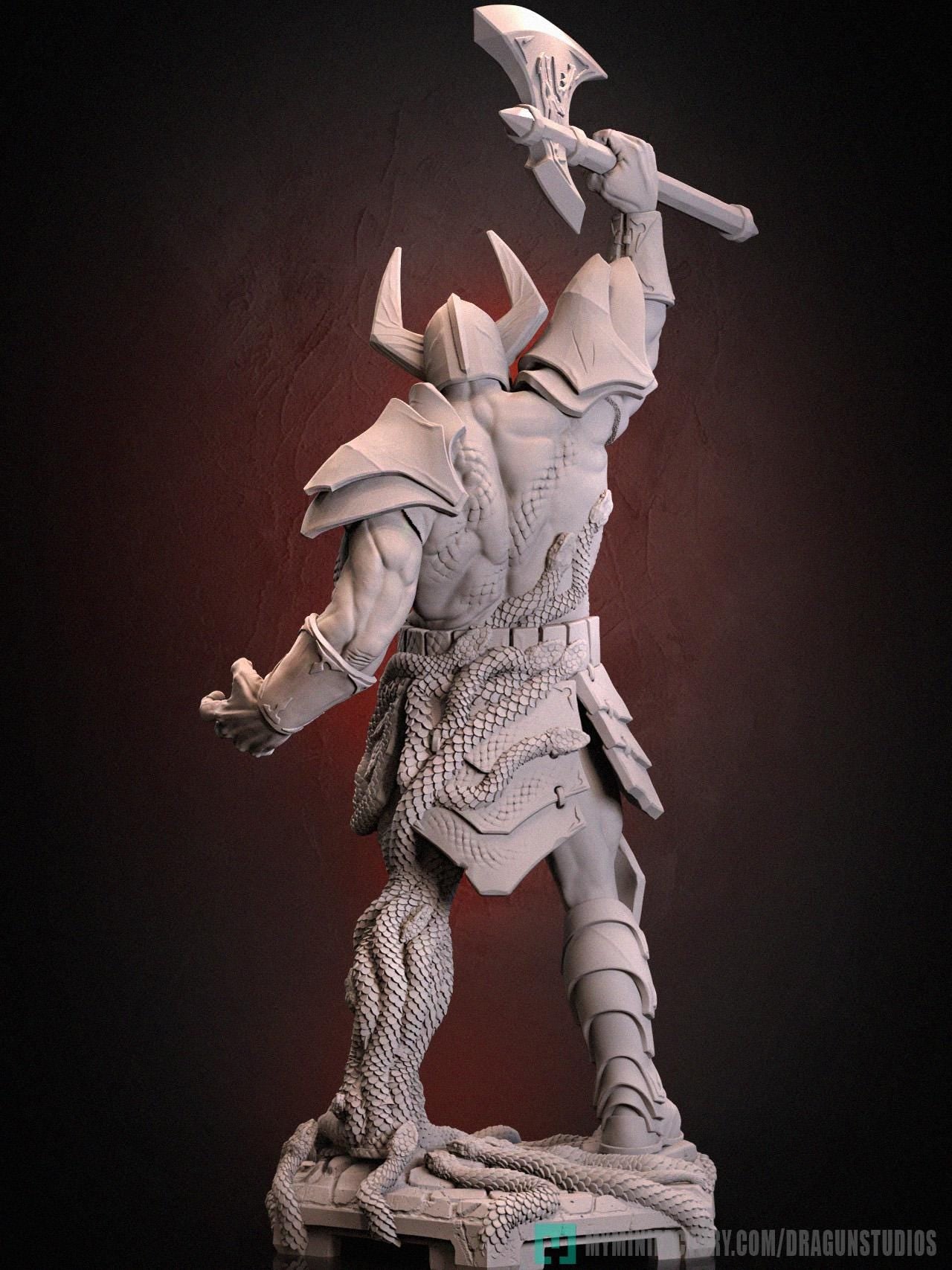 Death Adder Miniature - 87mm / 125mm Height - DraGun Studios - Resin Printed Figurine for D&D, TTRPGs, and Board Games