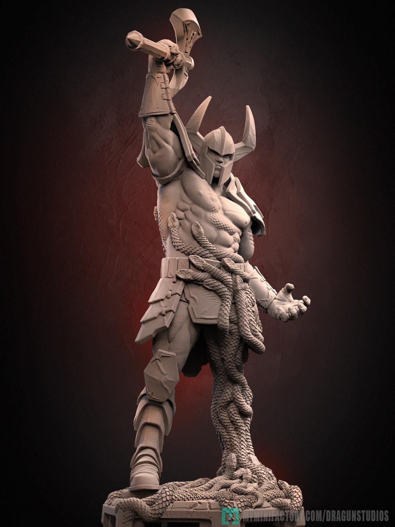 Death Adder Miniature - 87mm / 125mm Height - DraGun Studios - Resin Printed Figurine for D&D, TTRPGs, and Board Games