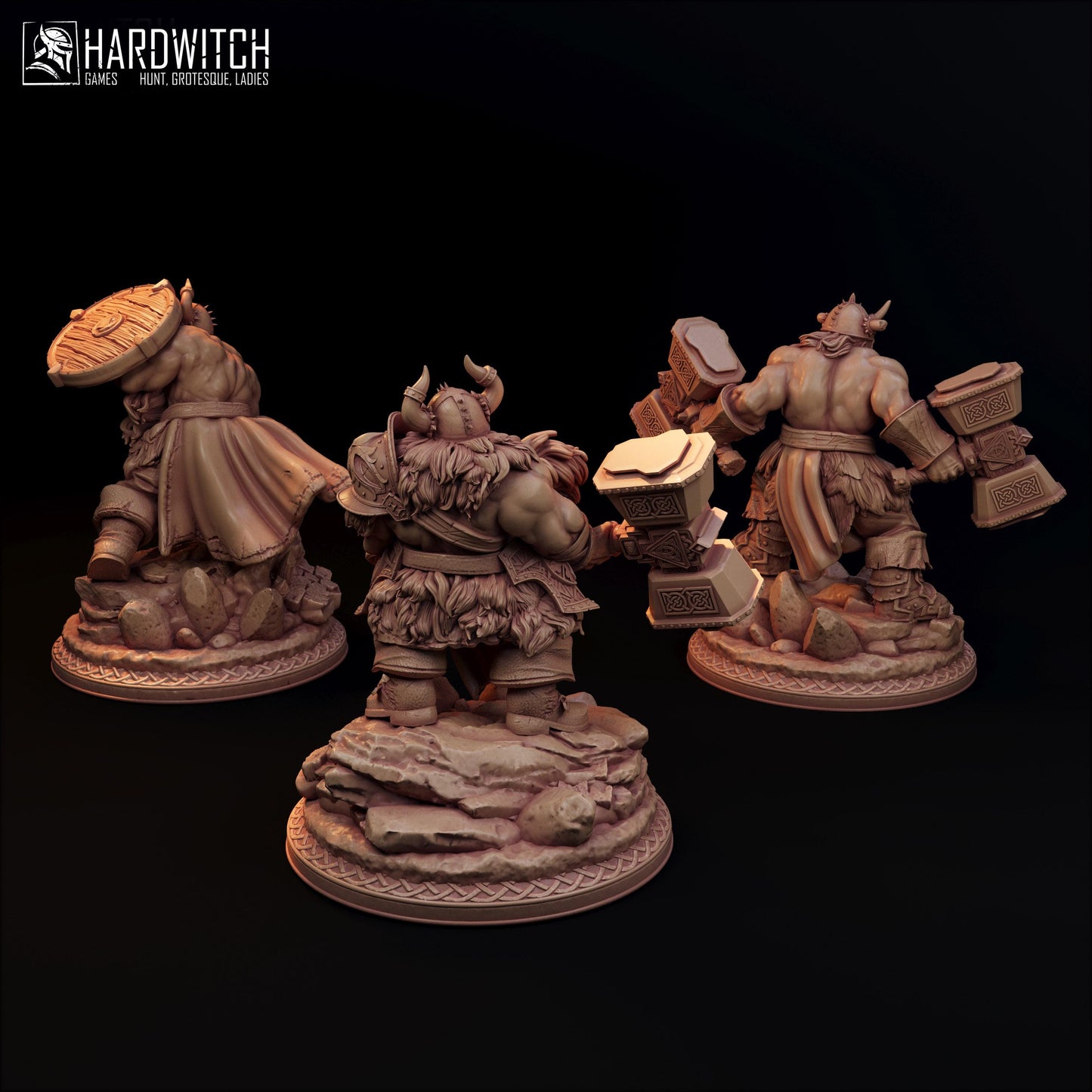 Dwarf Miniature Set - 28mm / 32mm / 36mm - HardWitch Games - Resin Printed Figures for D&D, TTRPGs, and Board Games