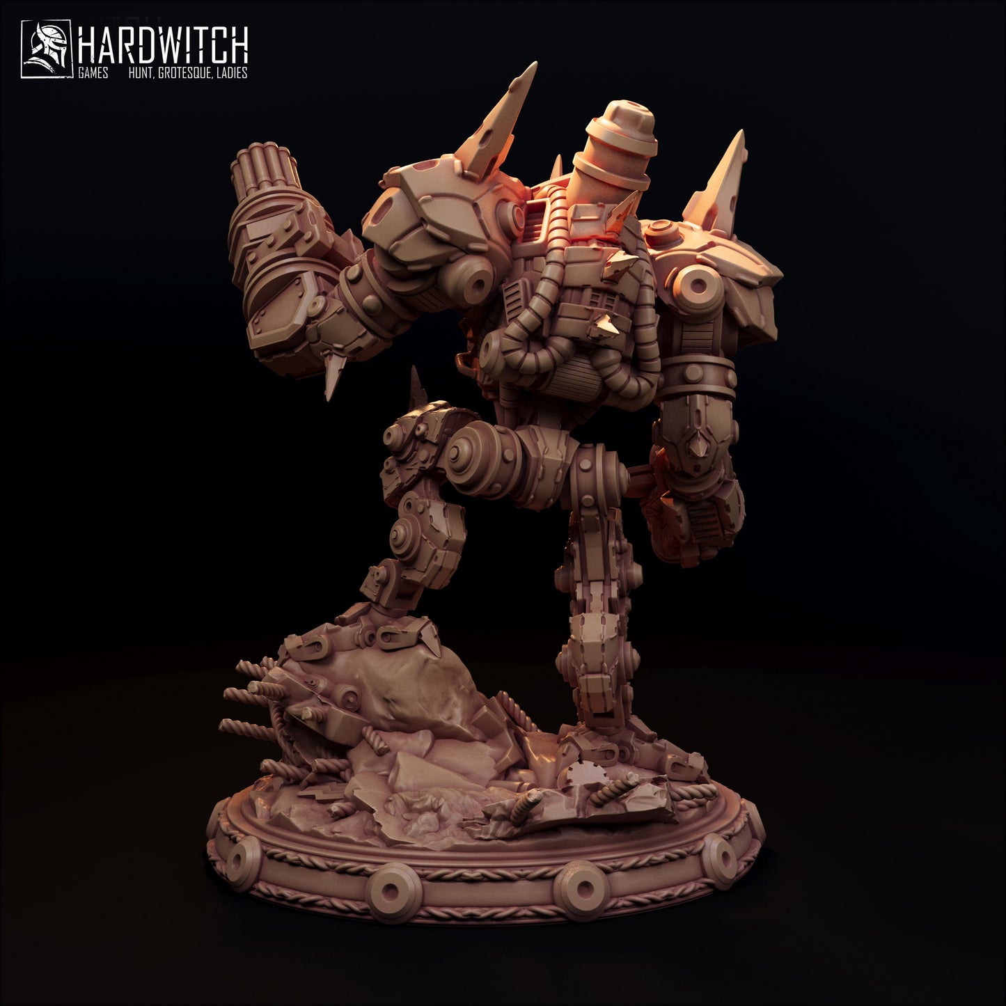 Bazaltar Hellfire Miniature - 28mm / 32mm / 36mm - HardWitch Games - Resin Printed Figure for D&D and TTRPGs