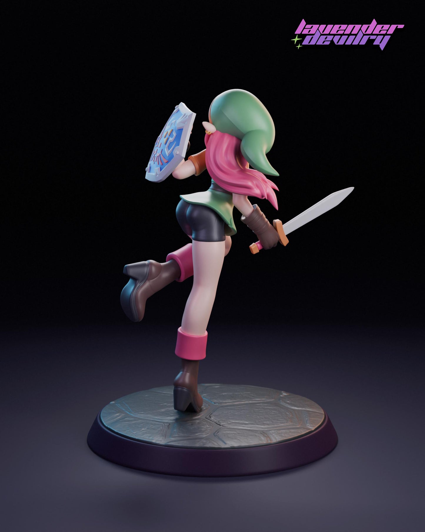 Lynkle the Hero Miniature - 28mm / 32mm / 36mm / 75mm - Lavender Devilry - Resin Printed Figure for D&D, TTRPGs and Board Games