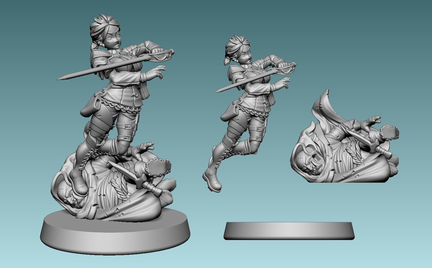 Cecily Miniature - 28mm / 32mm / 36mm / 75mm - LPOMC - Resin Printed Figure for D&D, TTRPGs, and Board Games