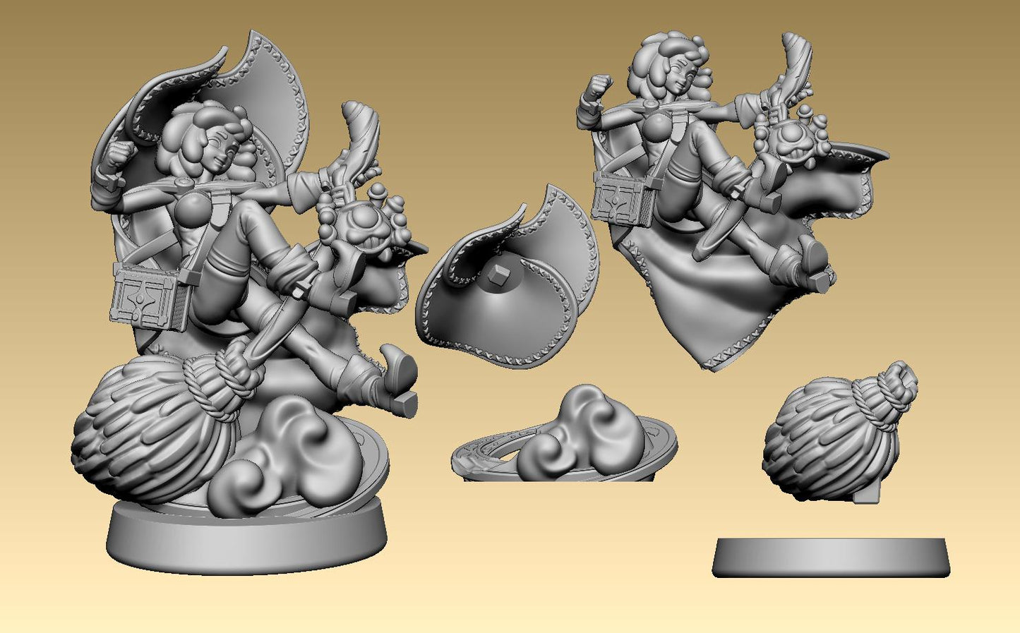 Isma the Witch Miniature - 28mm / 32mm / 36mm - LPOMC - Resin Printed Figure for D&D, TTRPGs, and Board Games