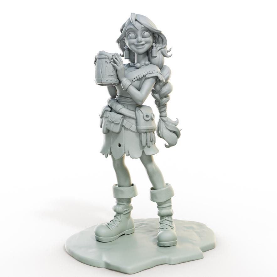 Legendary Lady Vaelara Miniature - 28mm / 32mm / 36mm / 75mm - Female Miniatures - Resin Printed Miniature for Painting, D&D, and TTRPGs