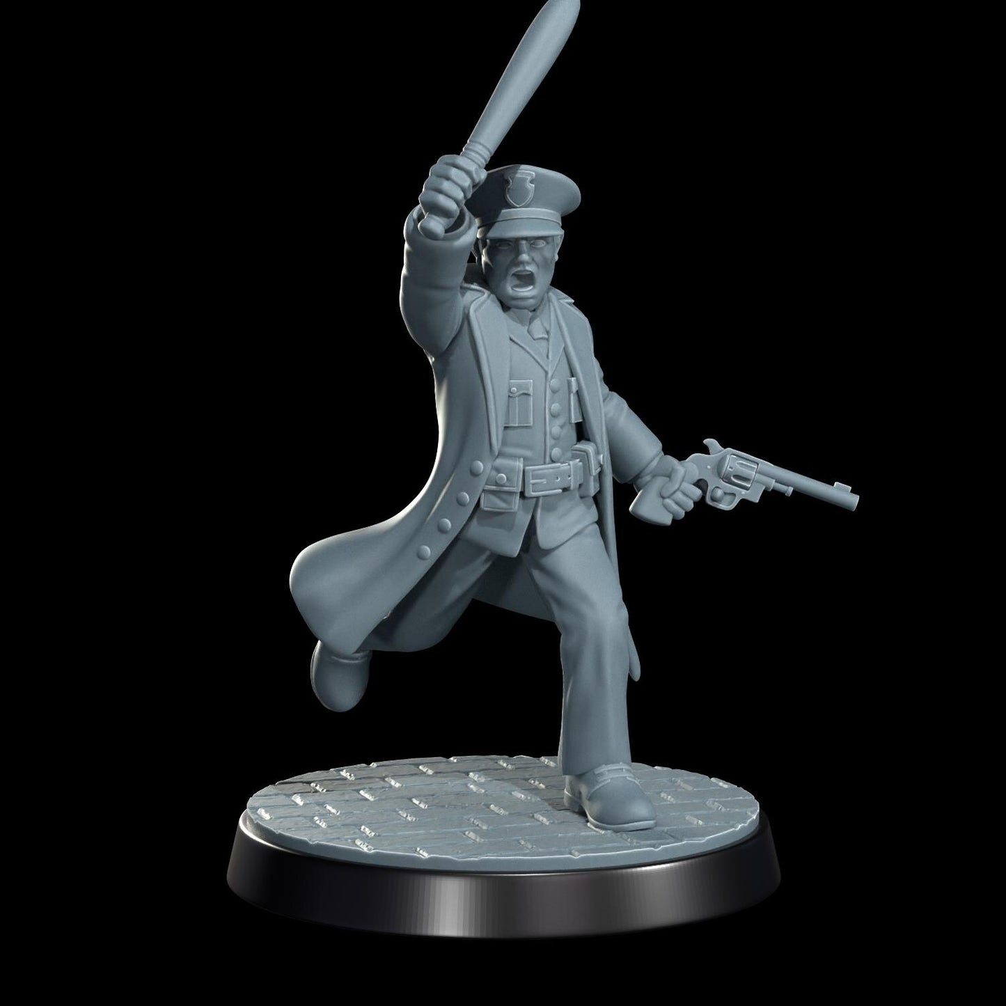 High Speed Horror Police Officers Miniature - 28mm / 32mm / 36mm - Cosmondo - Resin Printed Figure for Arkham Horror, D&D, and TTRPGs