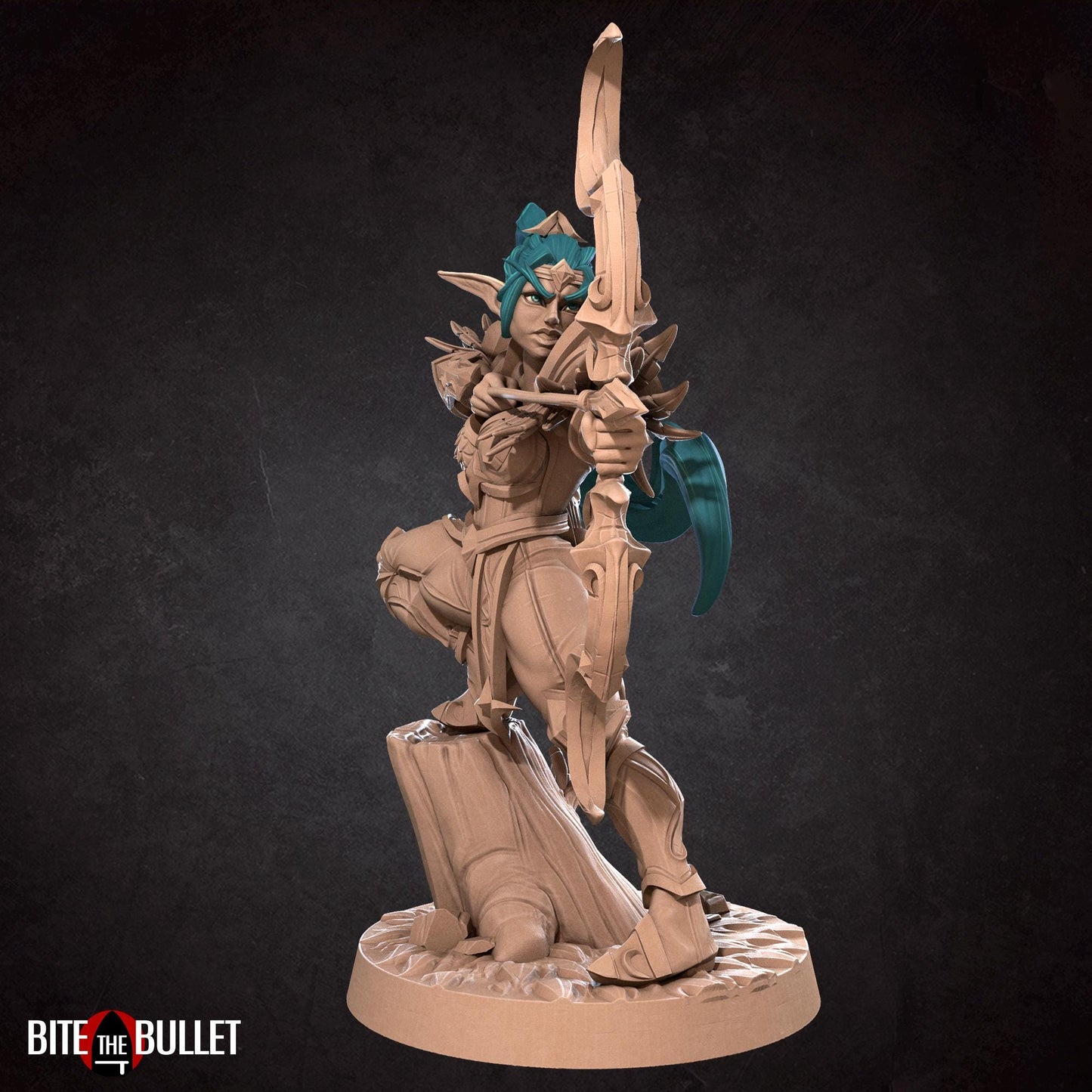 Night Elf Ranger Alana Miniature - 28mm / 32mm / 36mm - Bite the Bullet - Resin Printed Figure for D&D, TTRPGs, and Board Games