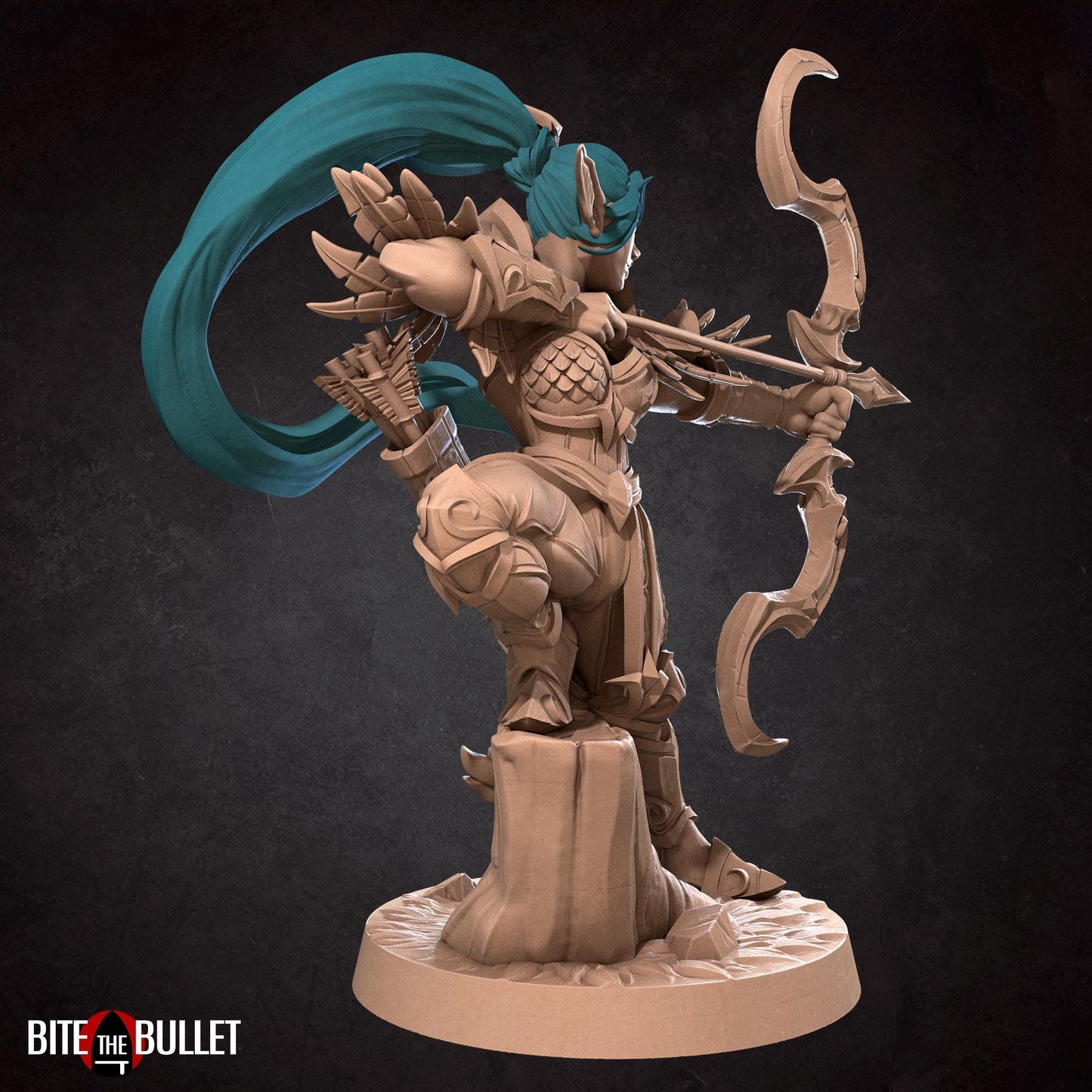Night Elf Ranger Alana Miniature - 28mm / 32mm / 36mm - Bite the Bullet - Resin Printed Figure for D&D, TTRPGs, and Board Games