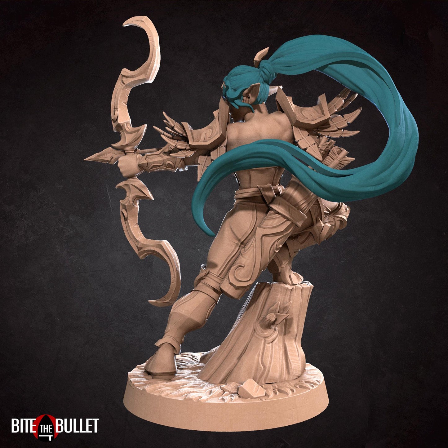 Night Elf Ranger Alana Miniature - 28mm / 32mm / 36mm - Bite the Bullet - Resin Printed Figure for D&D, TTRPGs, and Board Games