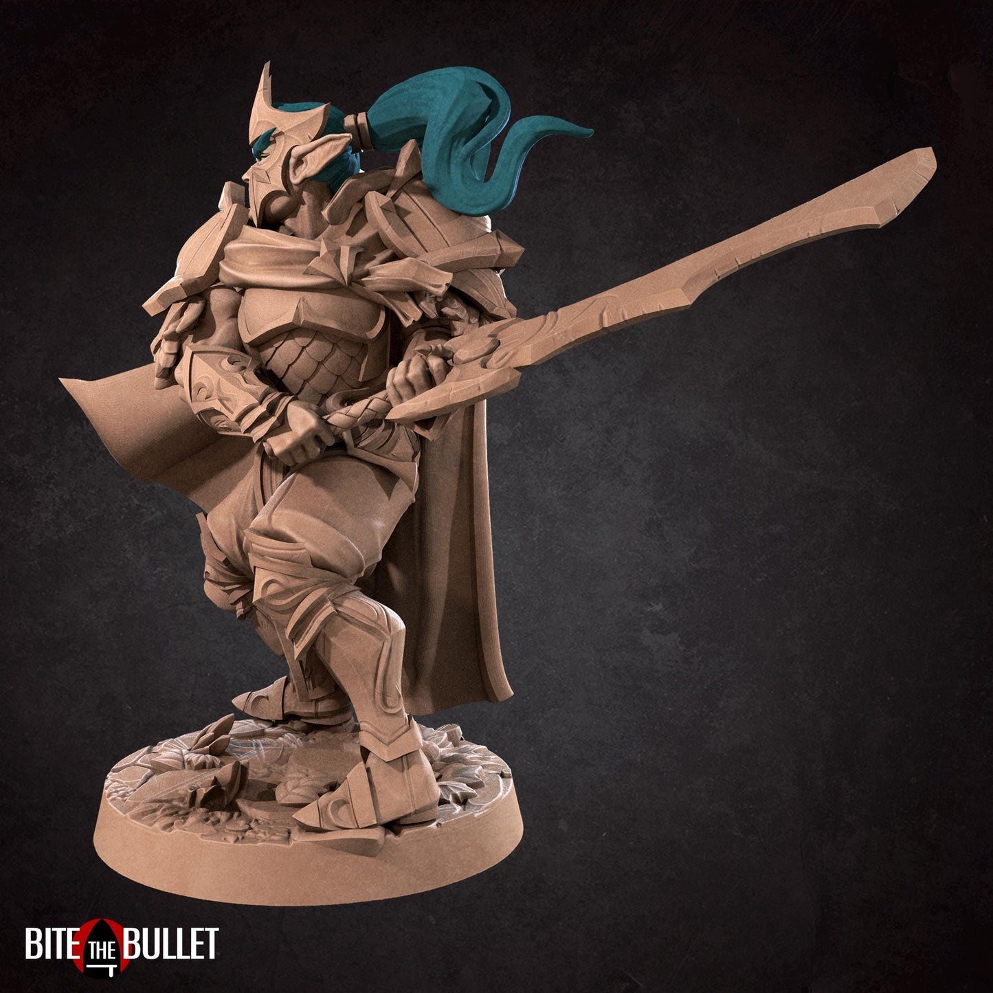 Night Elf Fighter Vahdian Miniature - 28mm / 32mm / 36mm - Bite the Bullet - Resin Printed Figure for D&D, TTRPGs, and Board Games