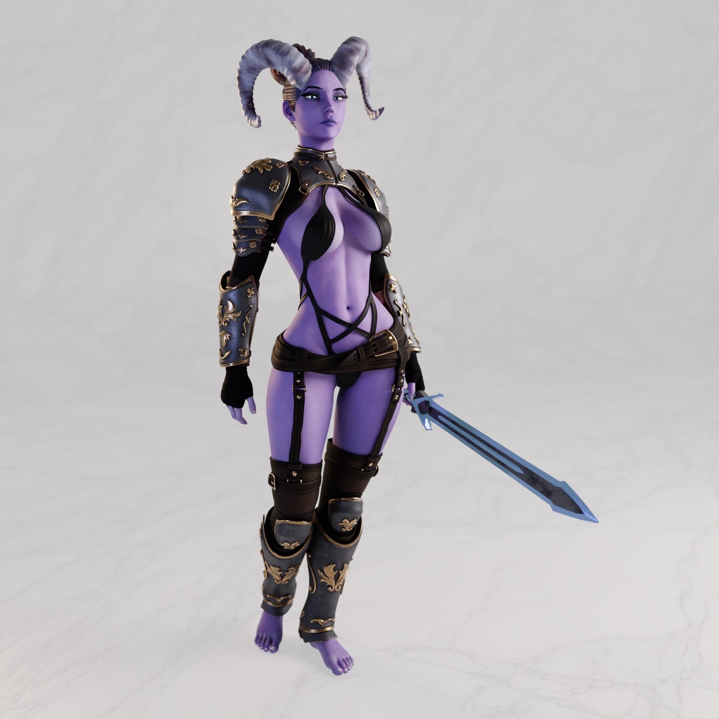 Knightly Desires Miniature (9 Variations) - 28mm / 32mm / 36mm / 75mm - QB Works - Resin Printed Figures for D&D, TTRPGs, and Painting